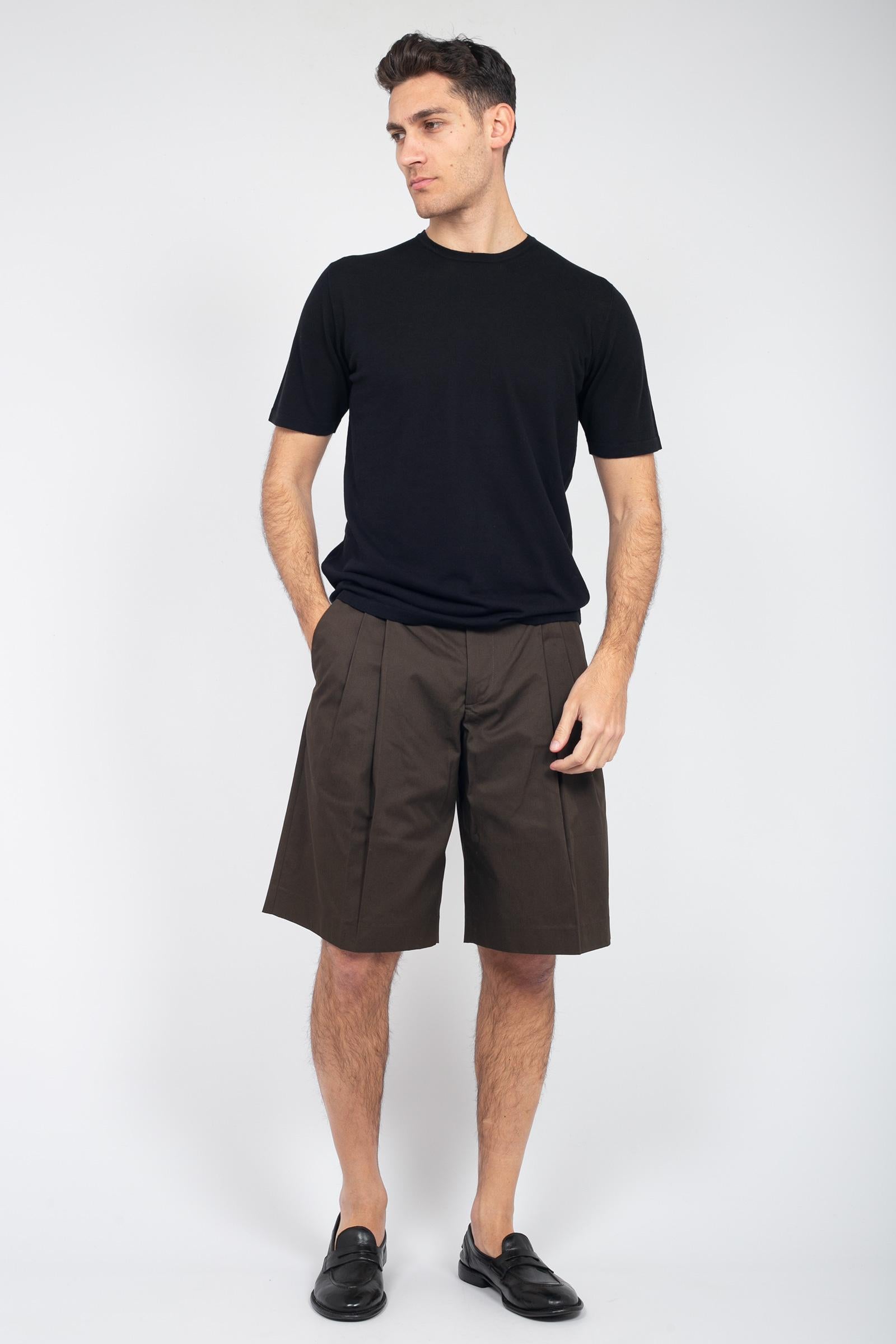 bermuda con pince in cotone RB56148 08 ROBERTO COLLINA 