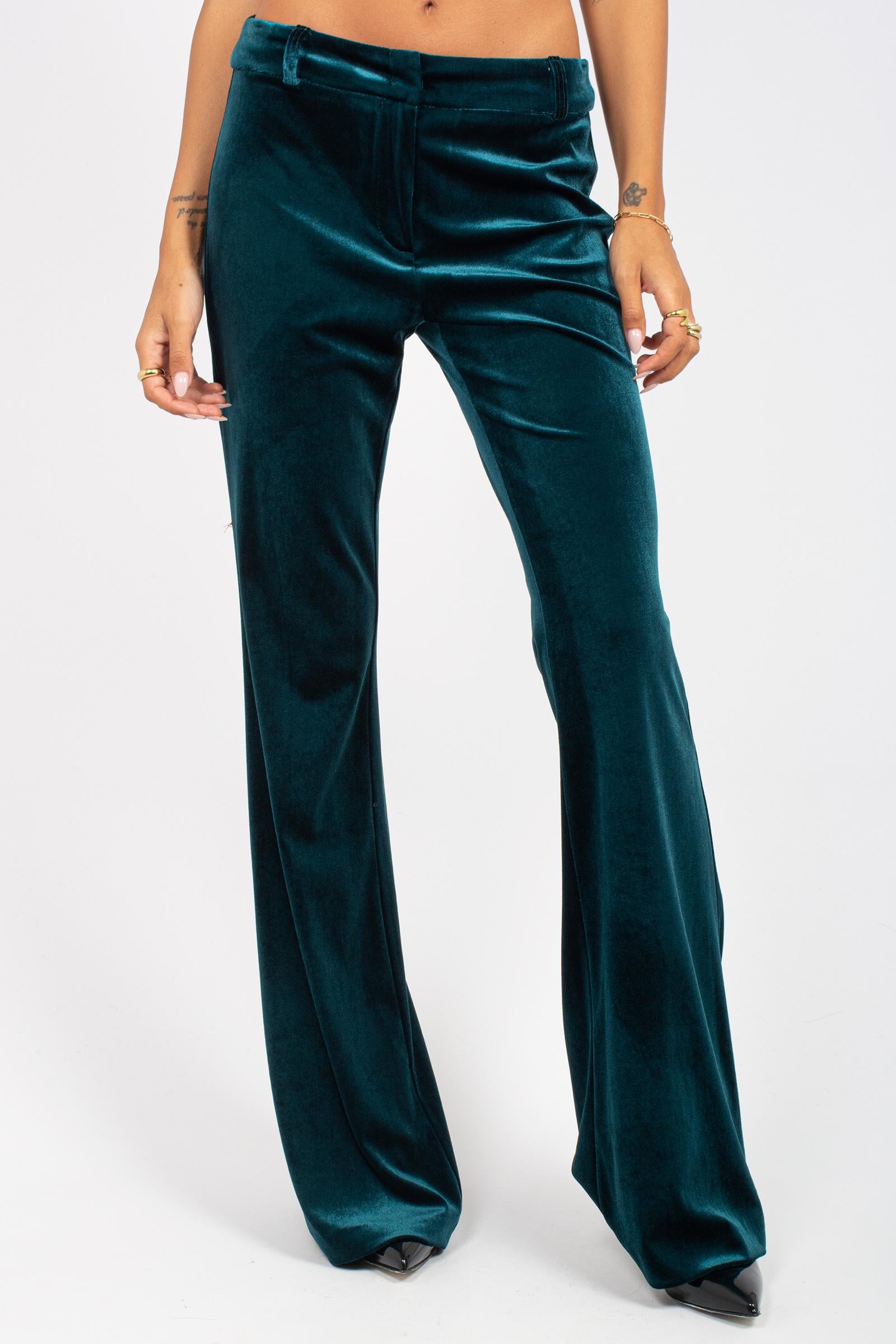 pantalone in velluto PA3022ARTPA026 EMERALD ACTUALEE 