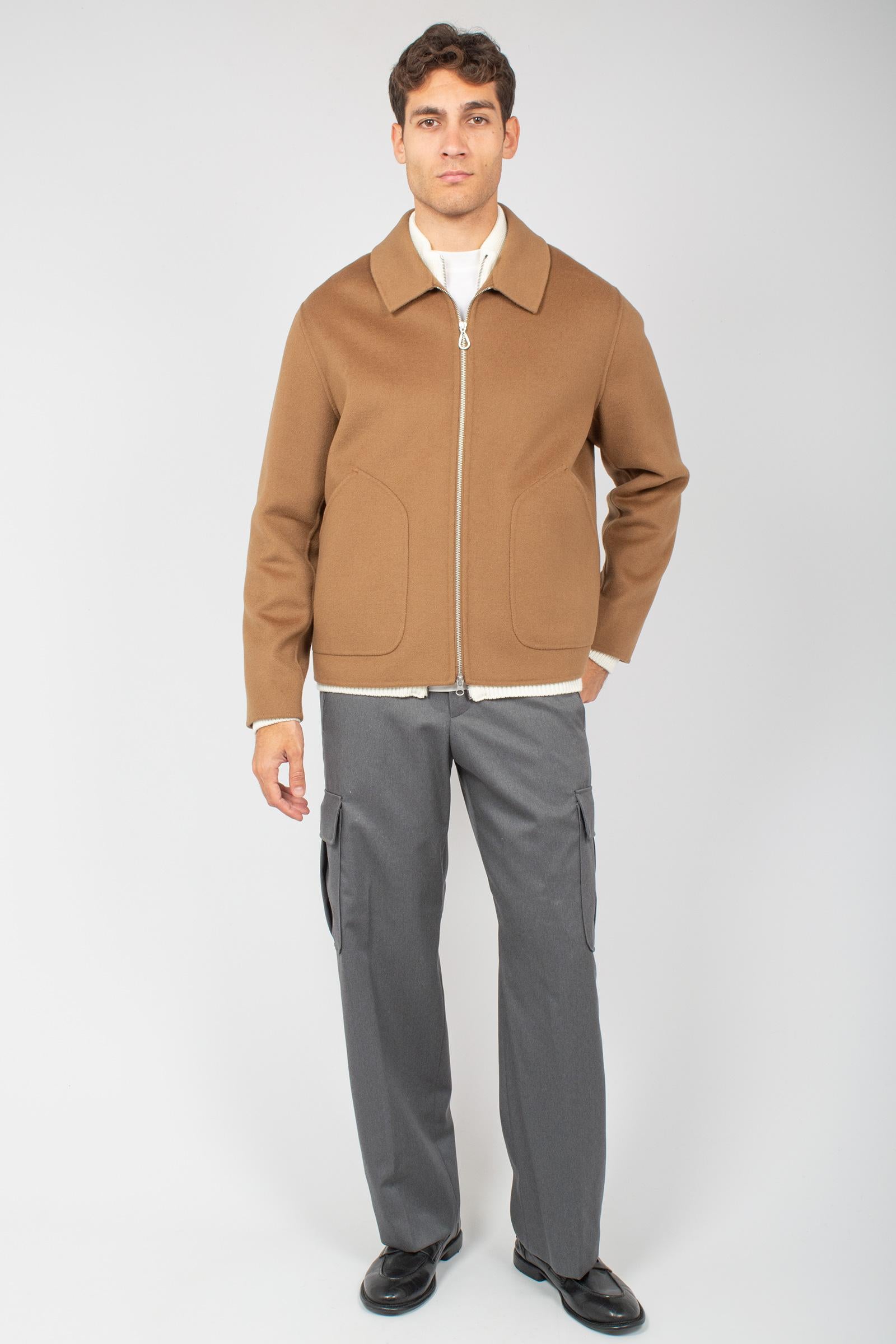 giacca con zip in panno di lana B51PUDANTDOU 972 PALTO' 