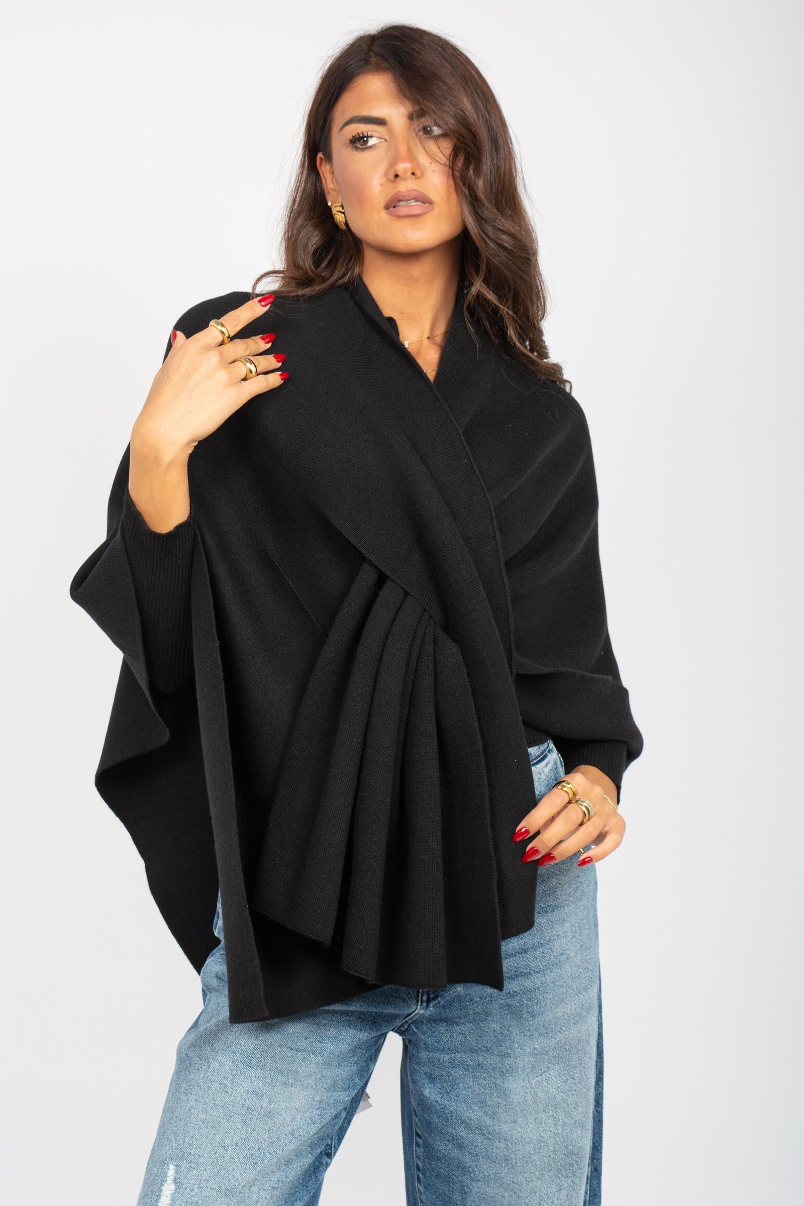 poncho con passante in misto lana 255M1170 029 MAIDA MILA 