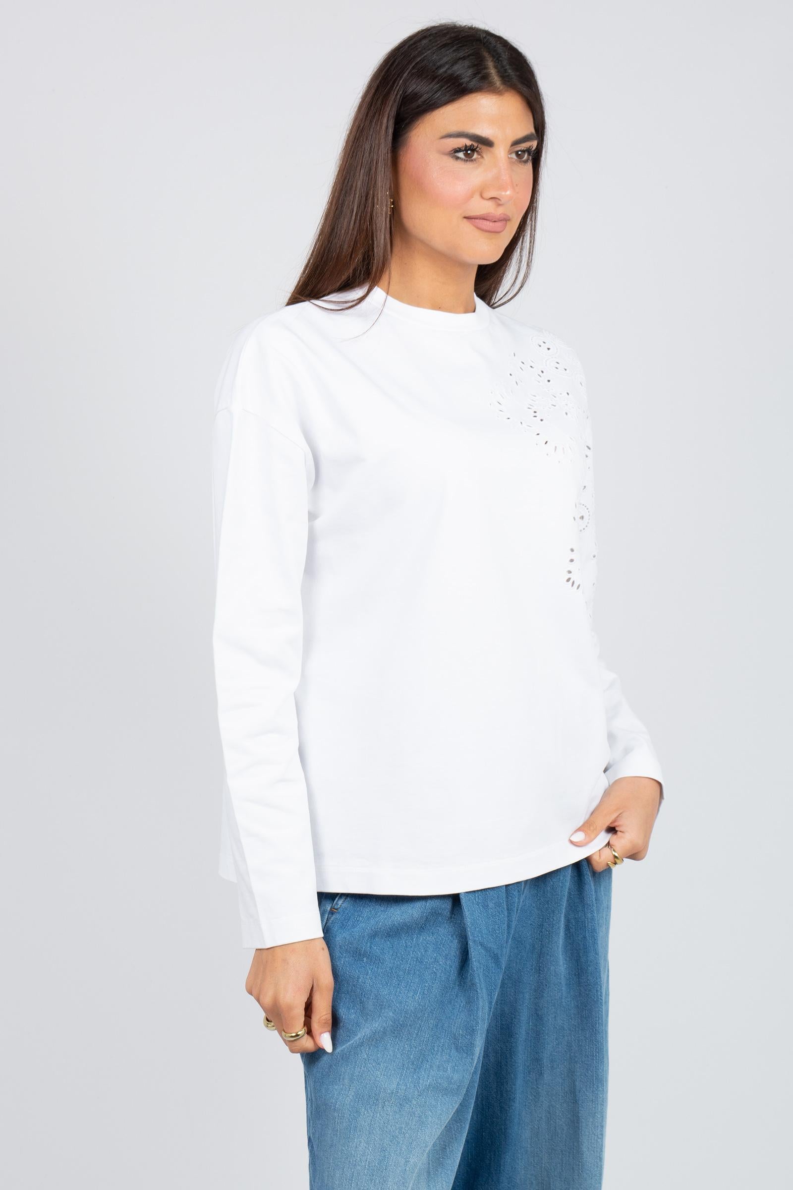 t-shirt in cotone 'fausta' Y6SJ12 A09 SEMICOUTURE 