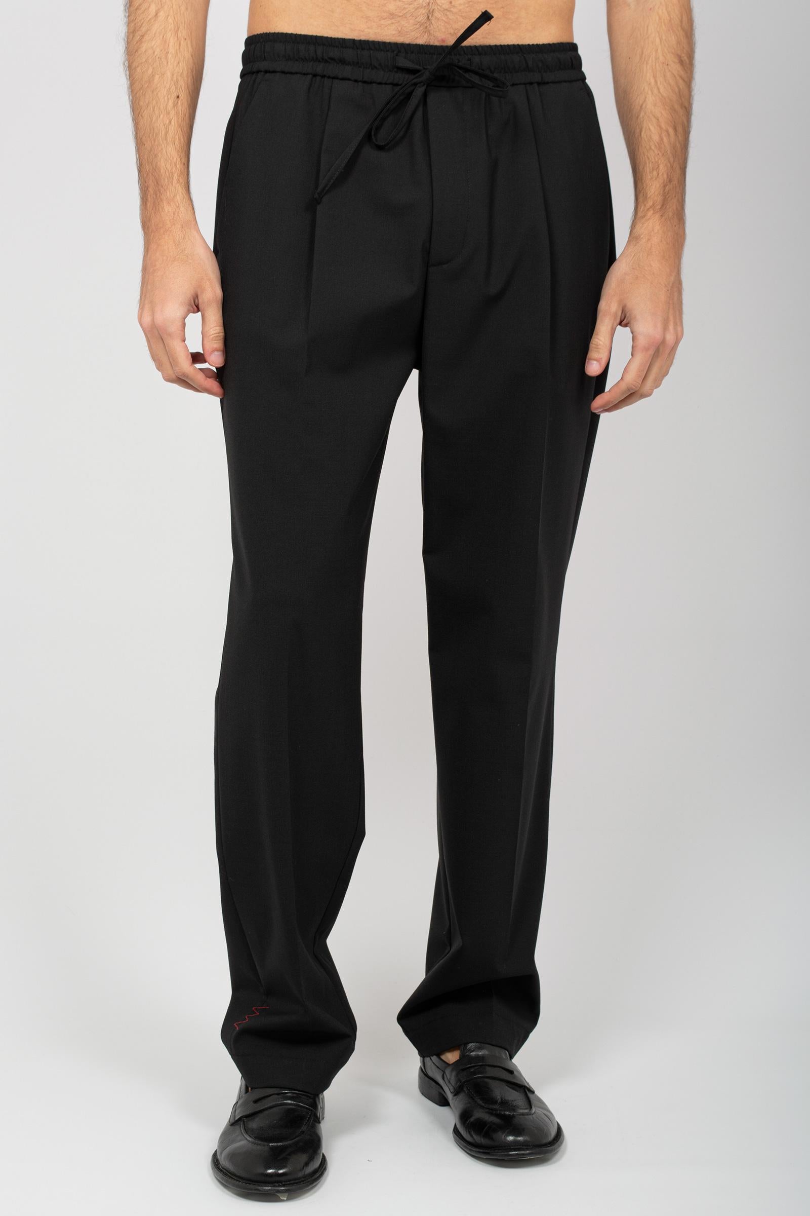jogger in fresco lana B6D0036 NERO AMARANTO 