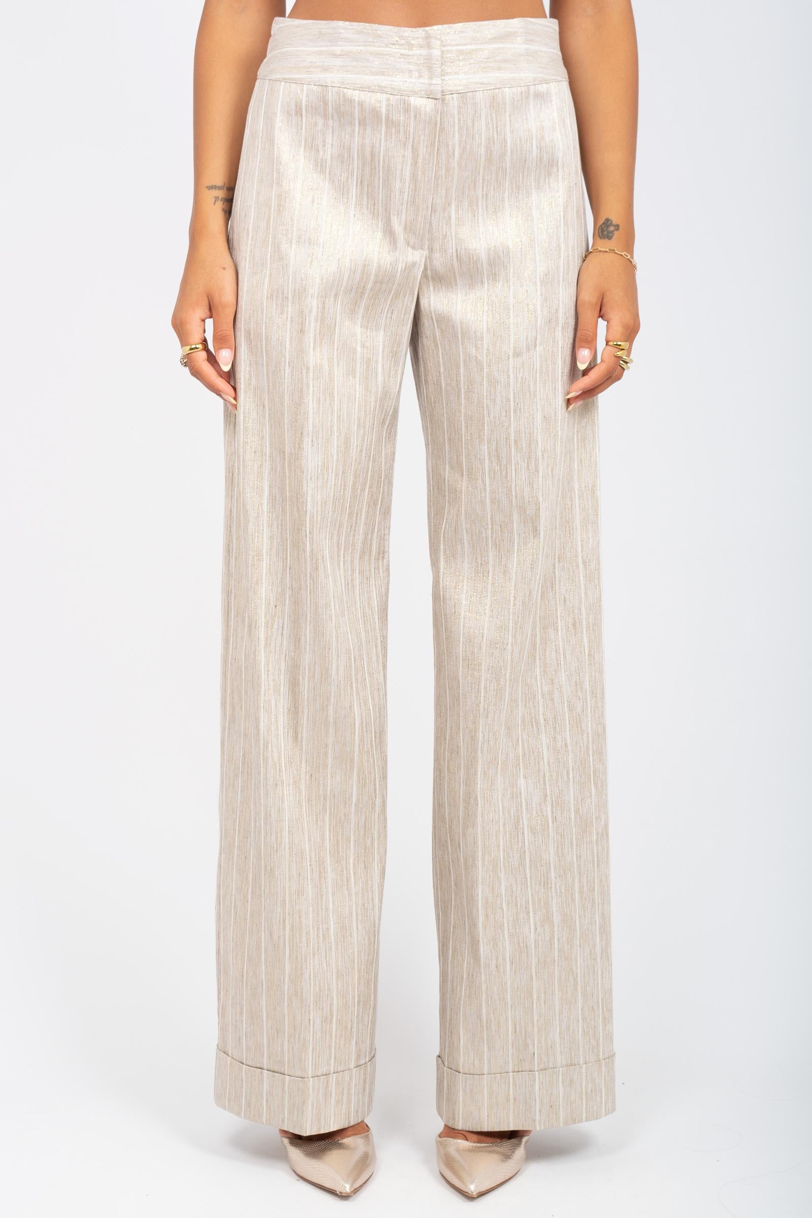 pantalone in lino gessato 60772 24 D.EXTERIOR 