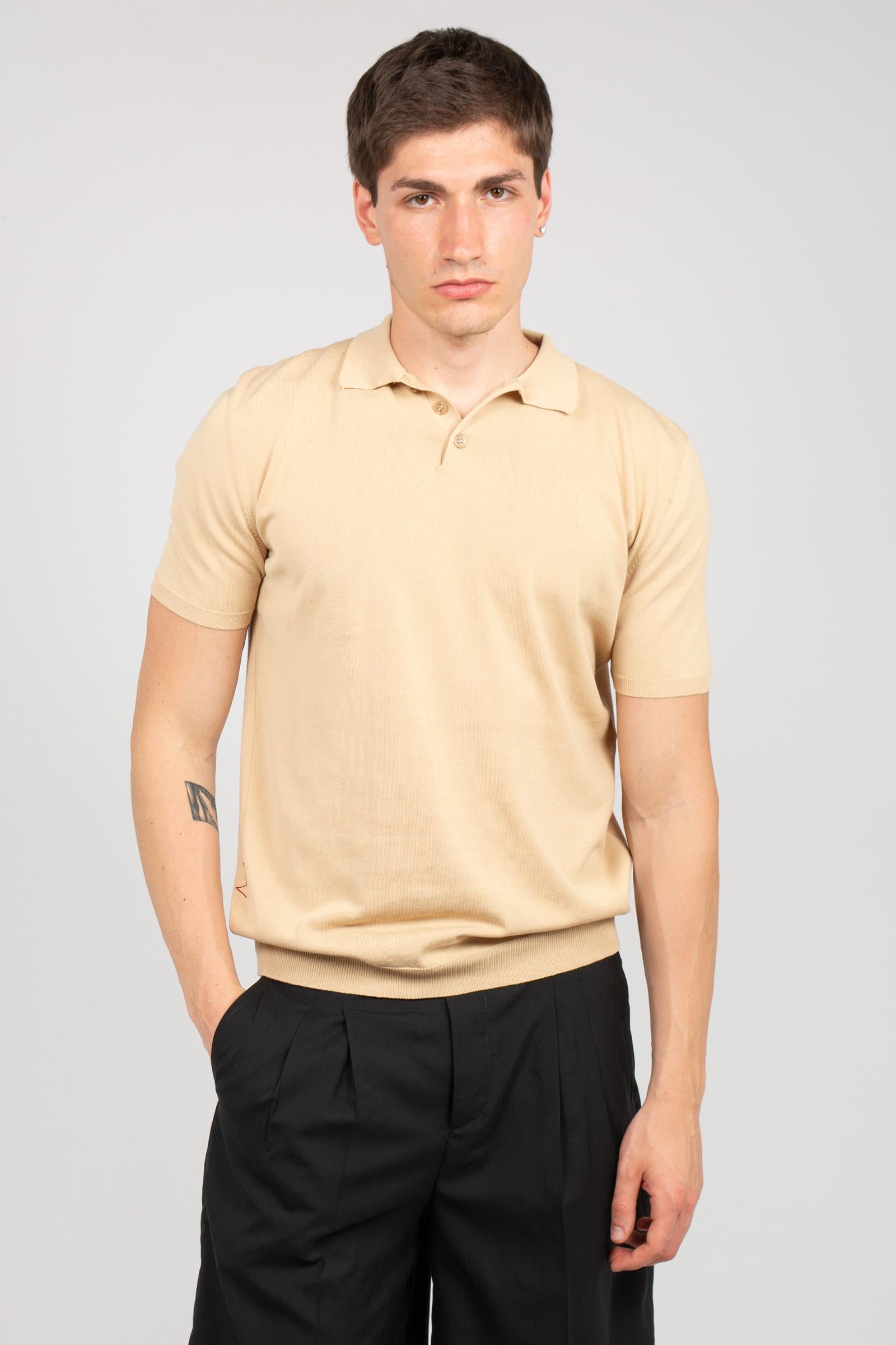 polo in cotone B9AB0051 MANDORLA AMARANTO 