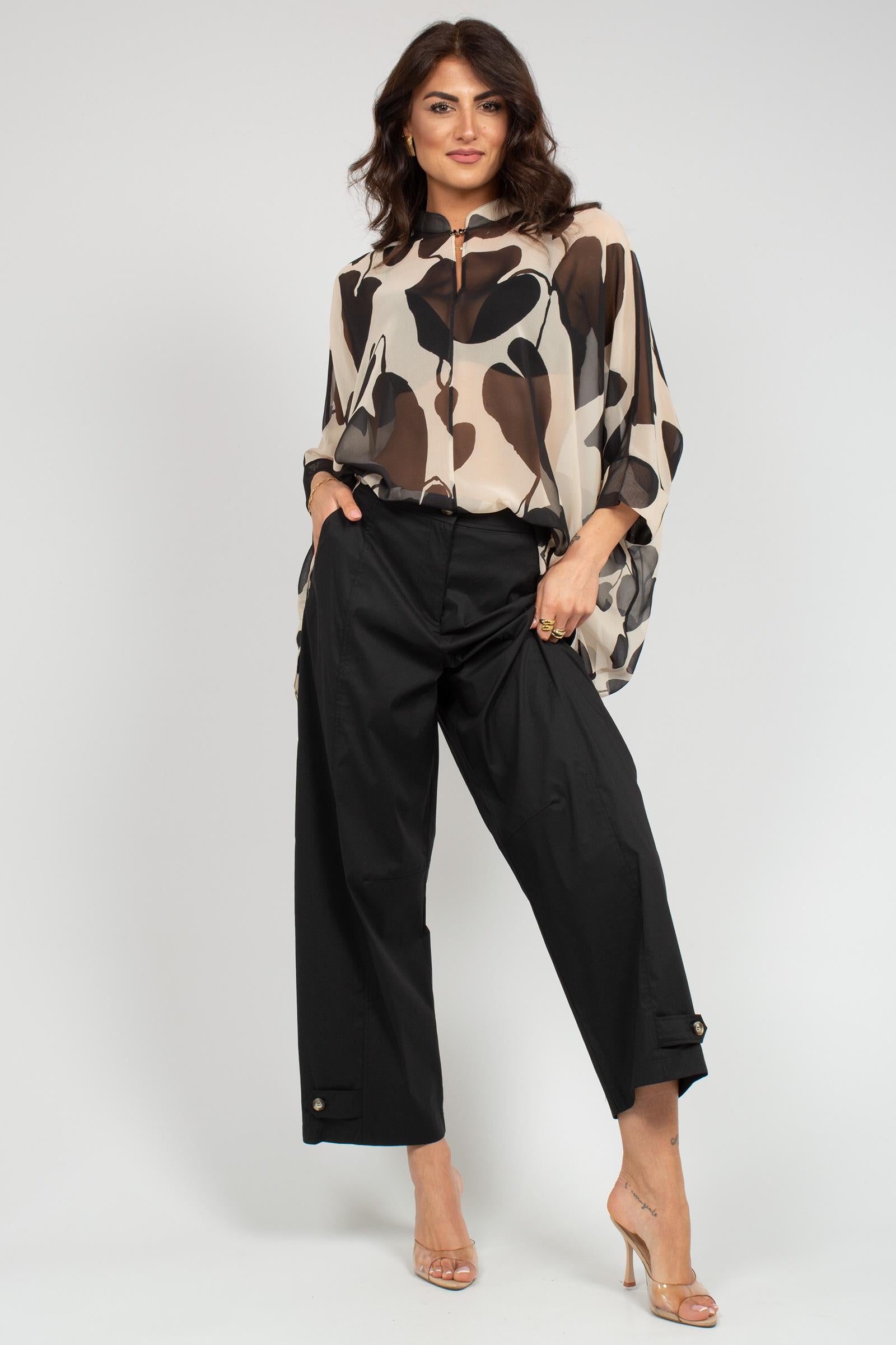 camicia oversize in georgette stampata 2226E100354N 42 DIANA GALLESI 