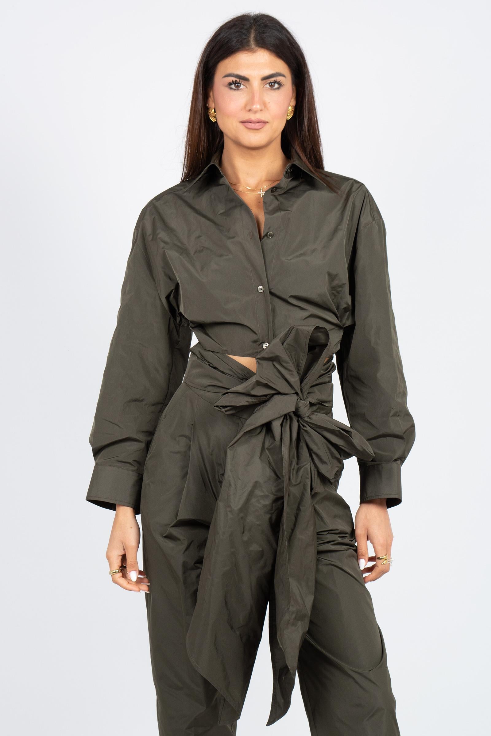 camicia in taffeta con fusciacca 'greta' P6SP03 S92 ERIKA CAVALLINI 