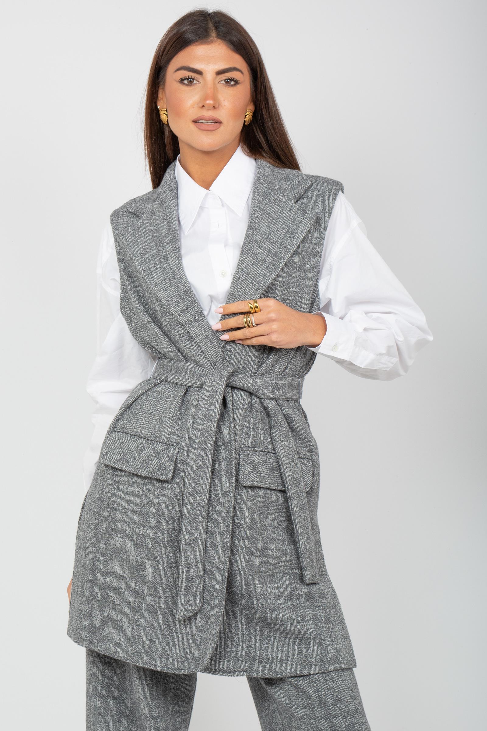 gilet lungo in misto lana S2121592 212 ANNA SERAVALLI 