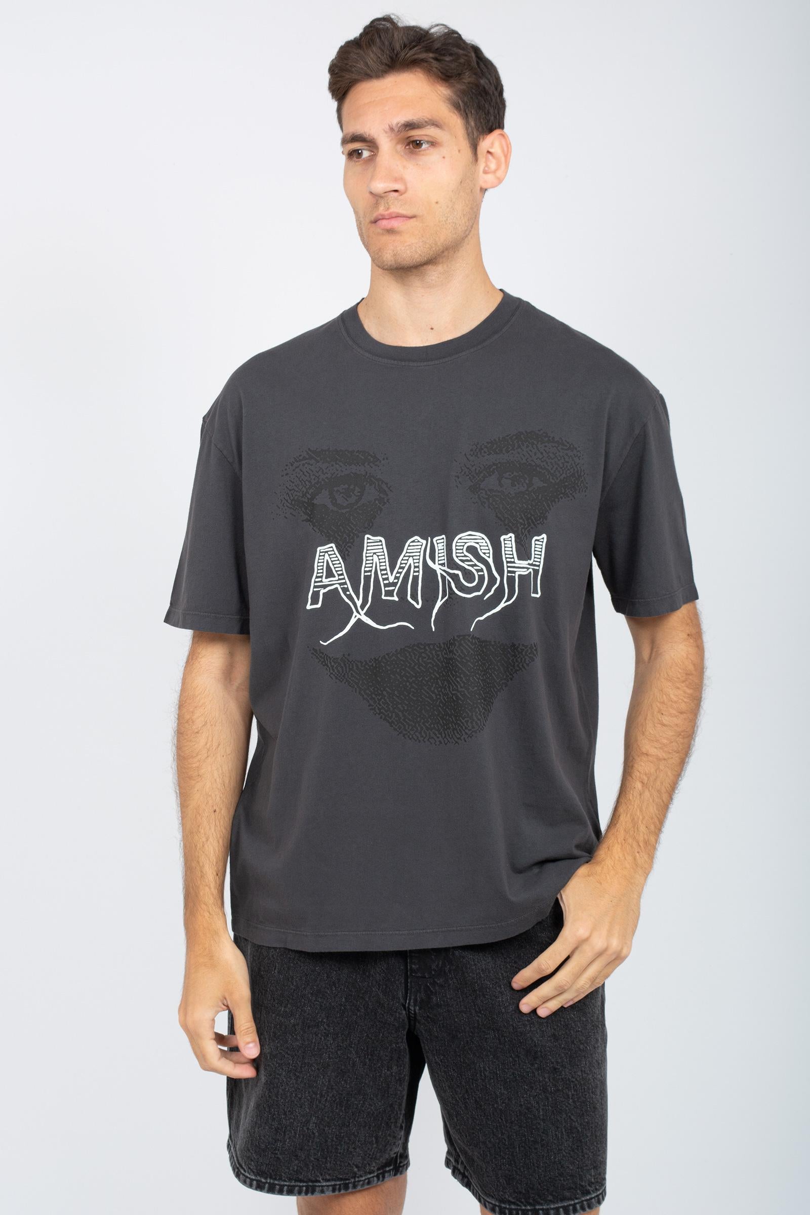 t-shirt in cotone con stampa AMU037CL150304 C0073 AMISH 