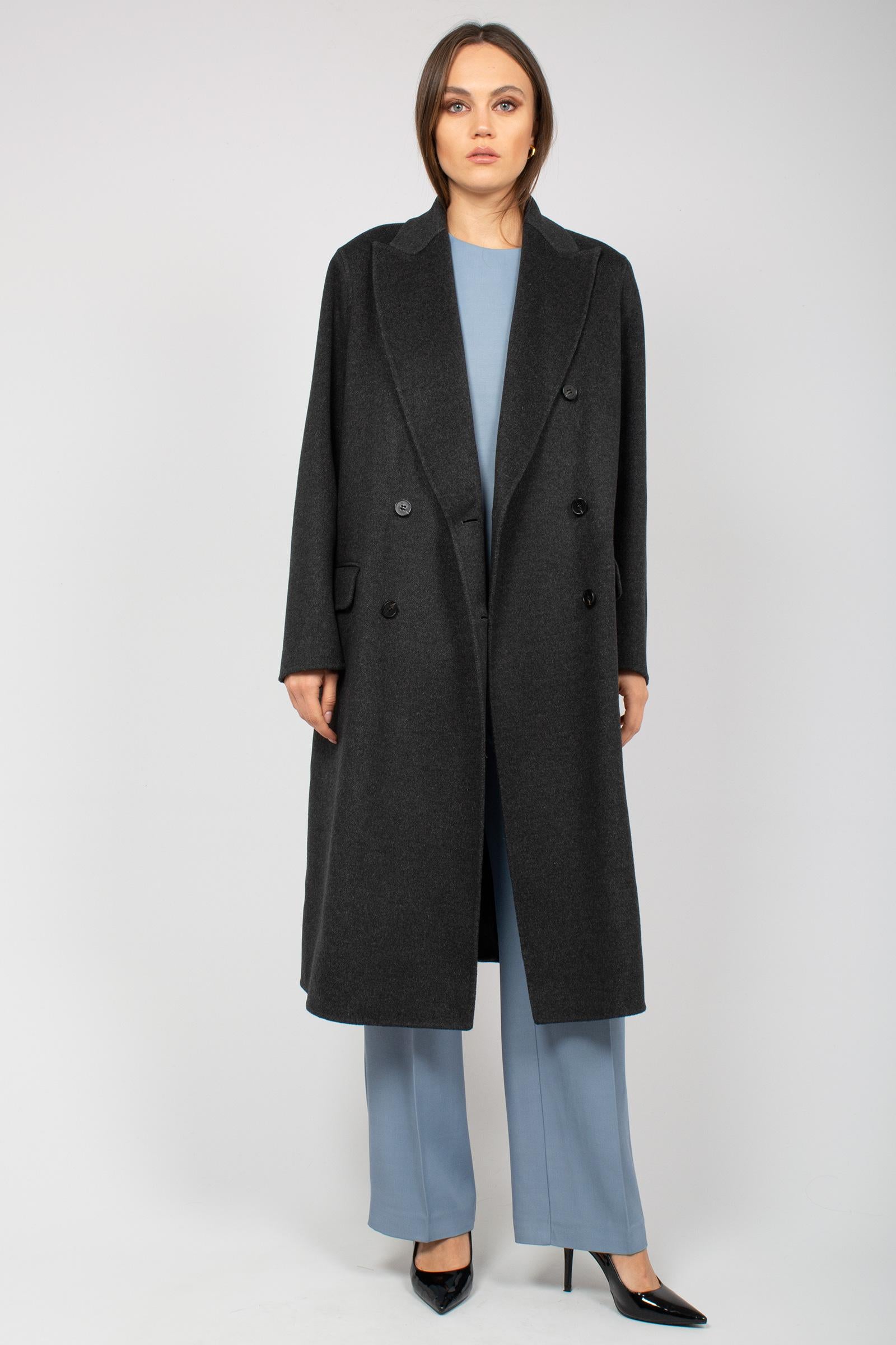 cappotto in panno di lana 'arianna' B51PDARIADOU GREY PALTO' 