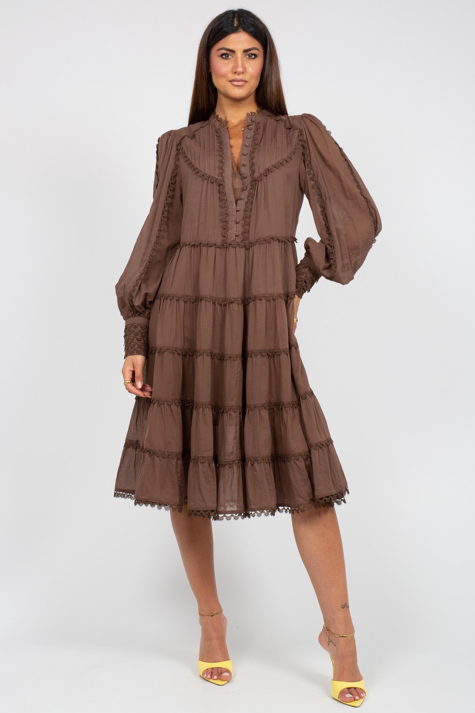abito in voile di cotone a balze D48EQ010E30 00725 ERMANNO - ERMANNO SCERVINO 