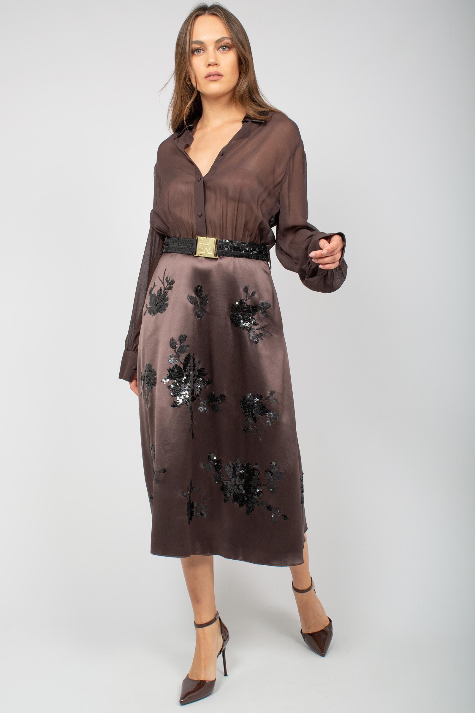 abito in chiffon ricamato Q009EL0 04899 ERMANNO - ERMANNO SCERVINO 