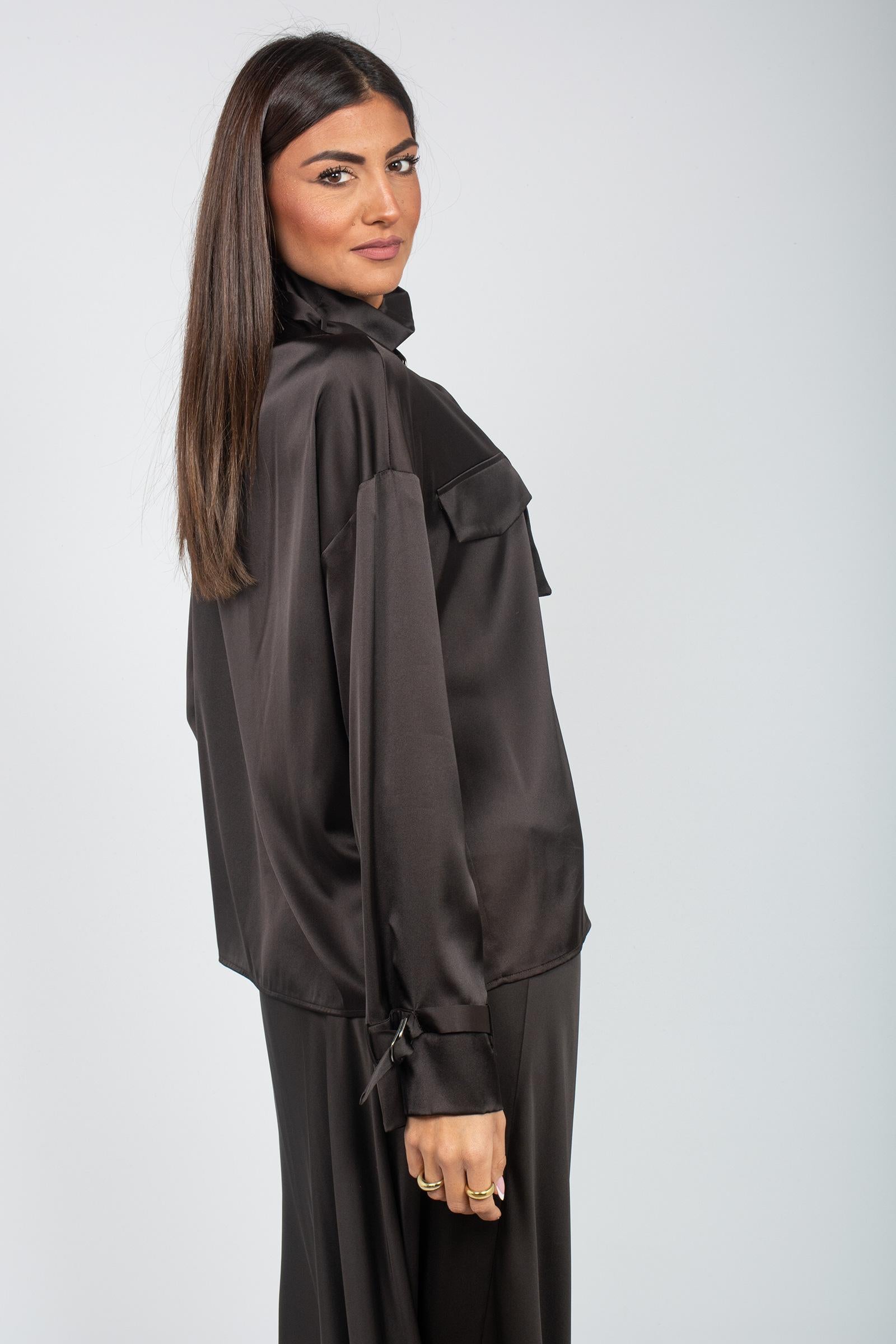 camicia in raso con laccetti 61705 20 D.EXTERIOR 