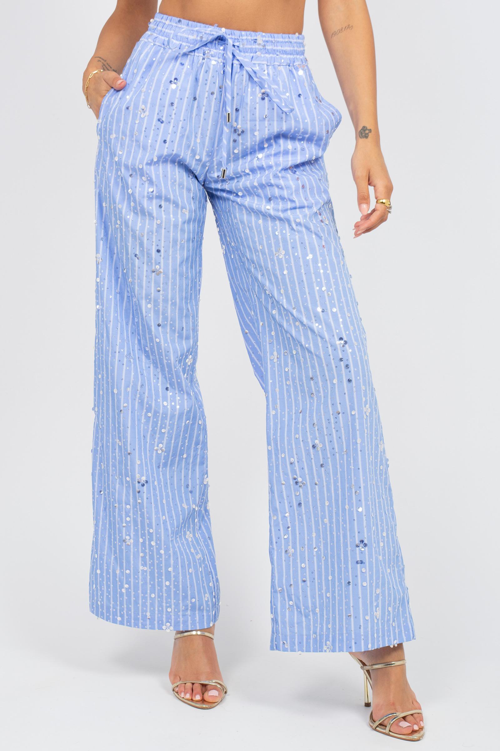 pantalone in popeline con ricami D48EP103ES1 75210 ERMANNO - ERMANNO SCERVINO 