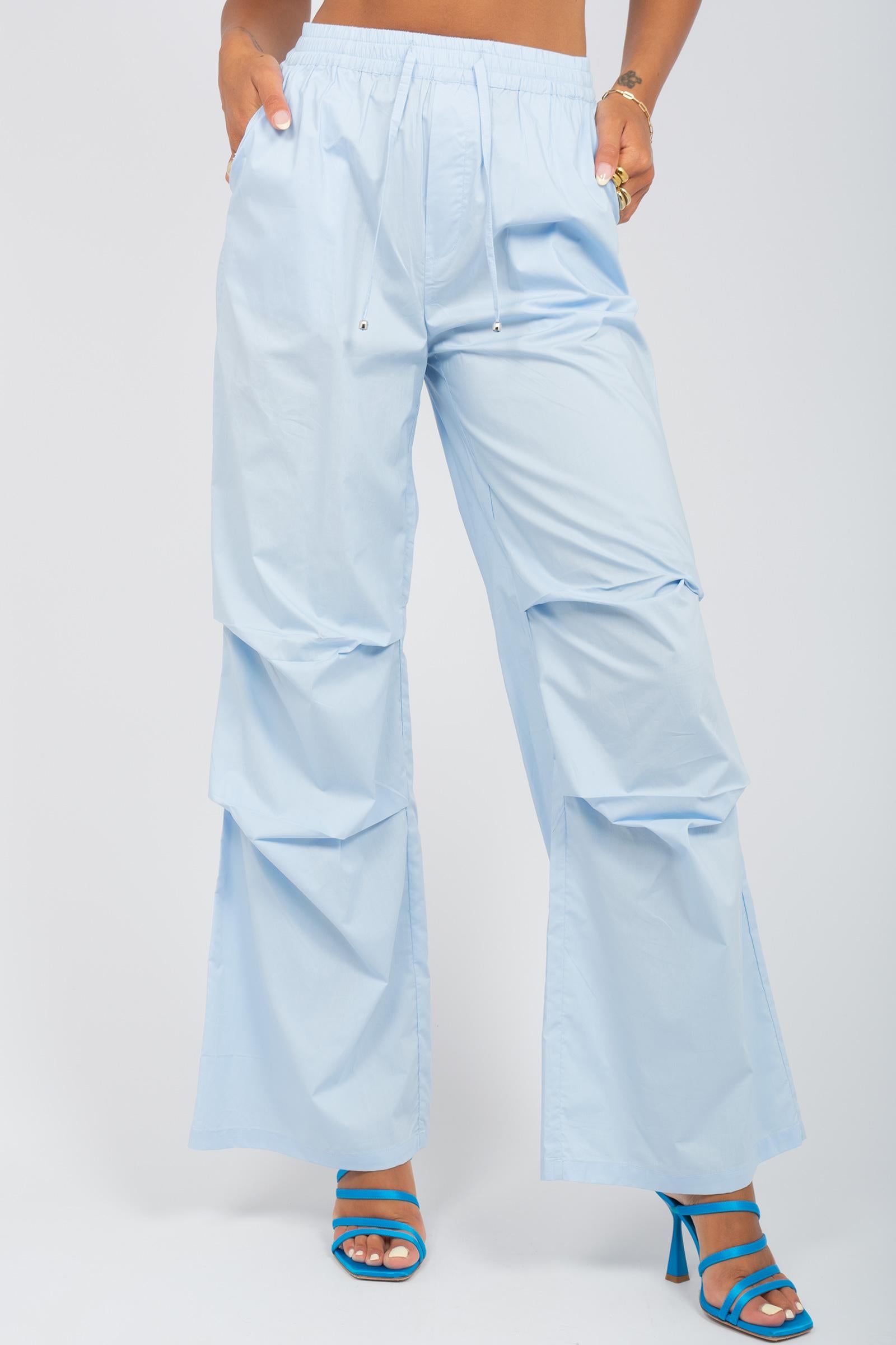 pantalone parachute in popeline S25PL02 LB05 WEILI ZHENG 