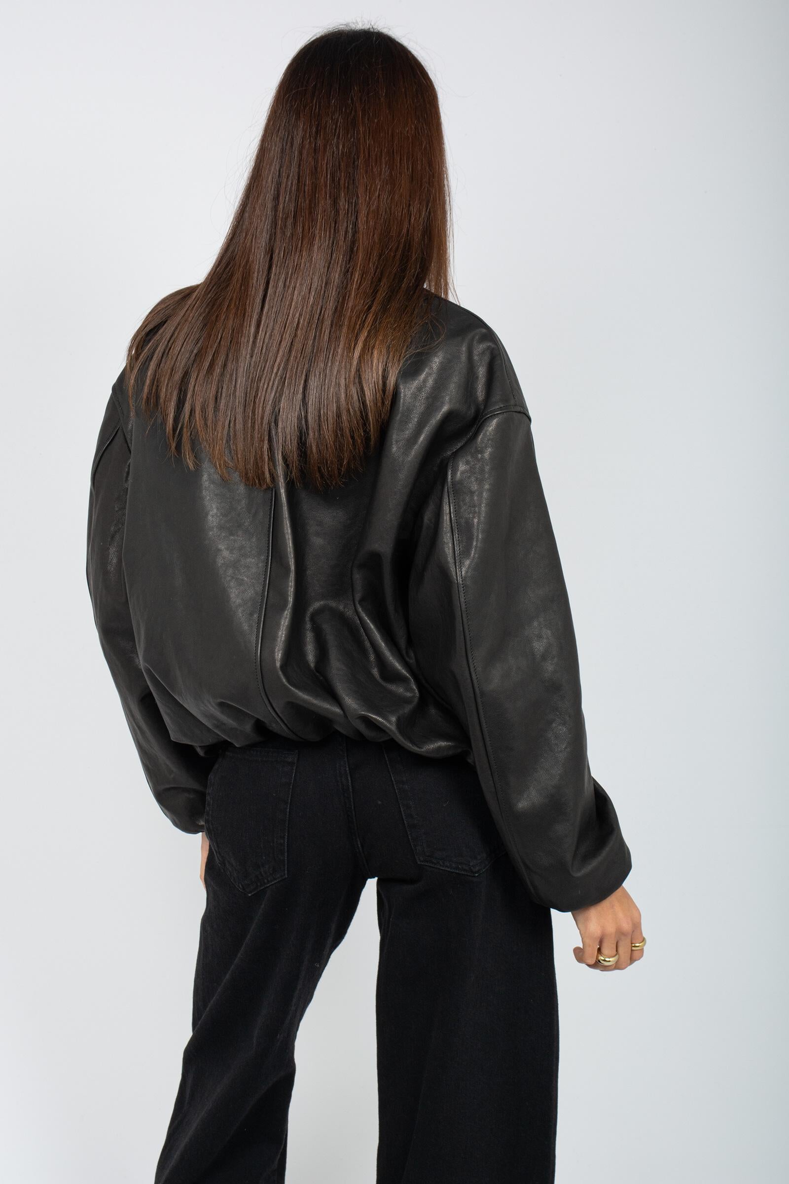 bomber in pelle naturale ZETA NERO THE AL 