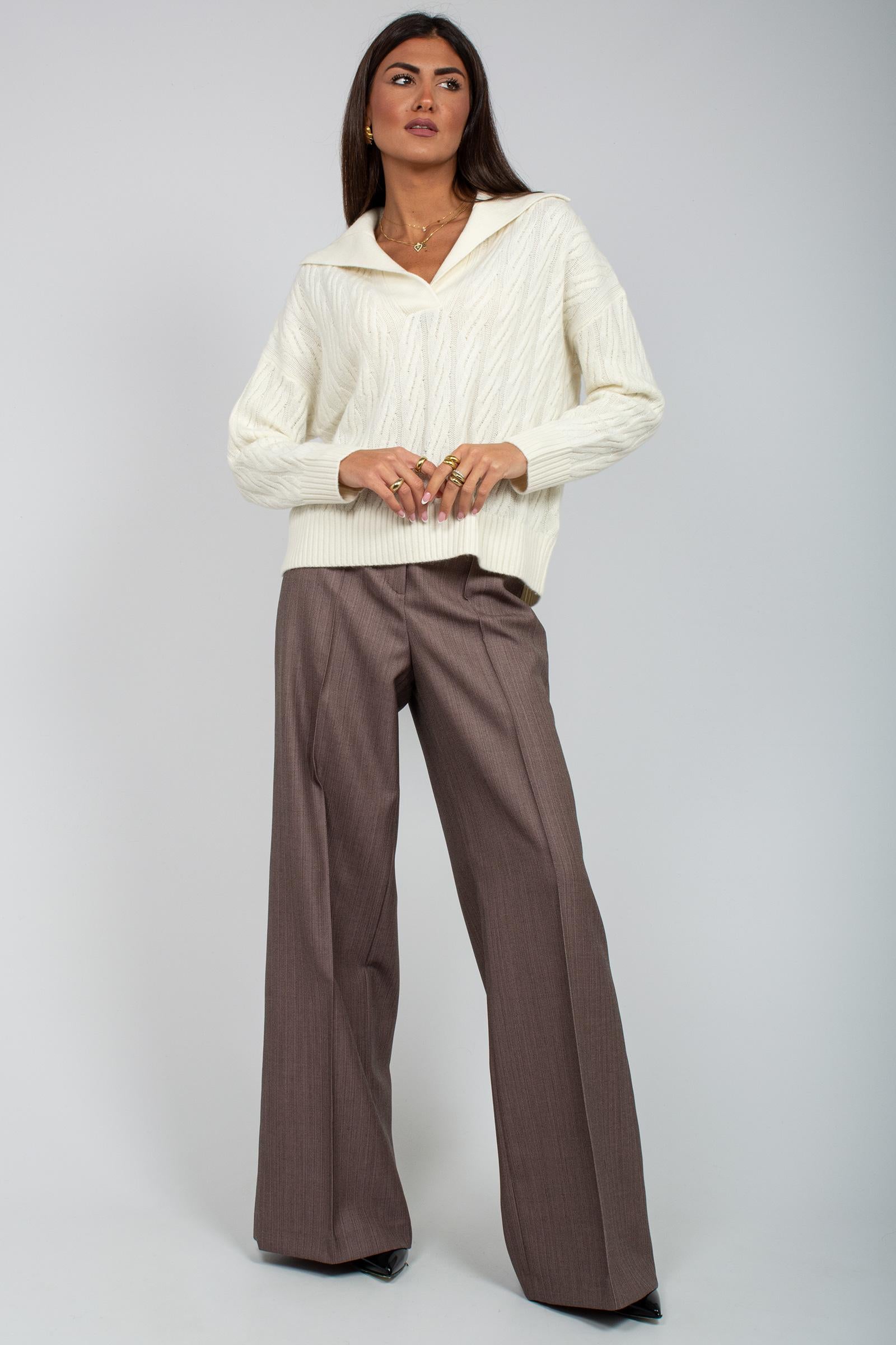 polo in lana in cachemire 654064 WHITE INTERDEE 