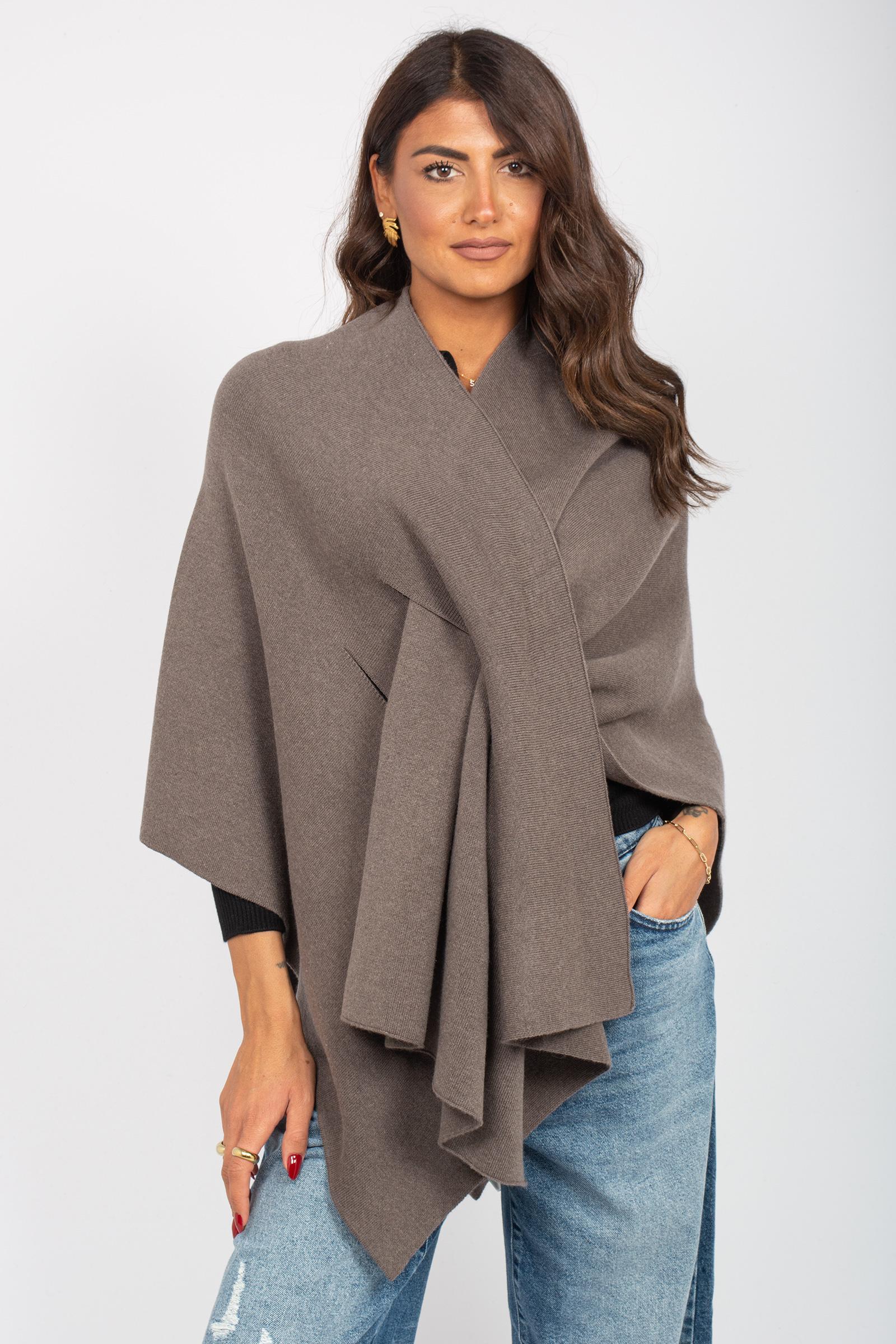 poncho con passante in misto lana 255M1170 067 MAIDA MILA 