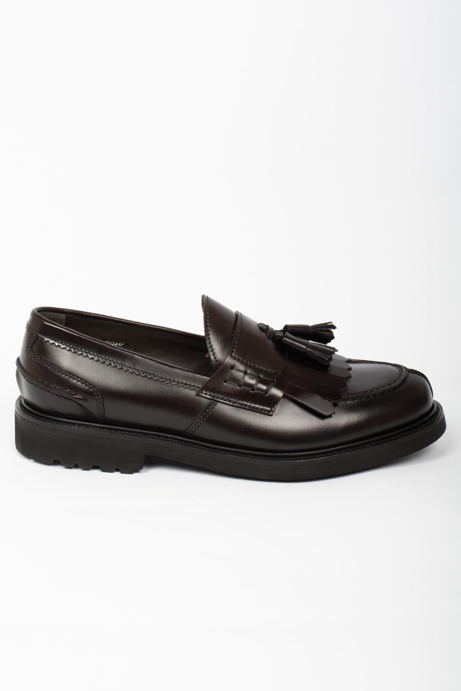 mocassini con nappine in pelle 28010 BORDO LO.WHITE 