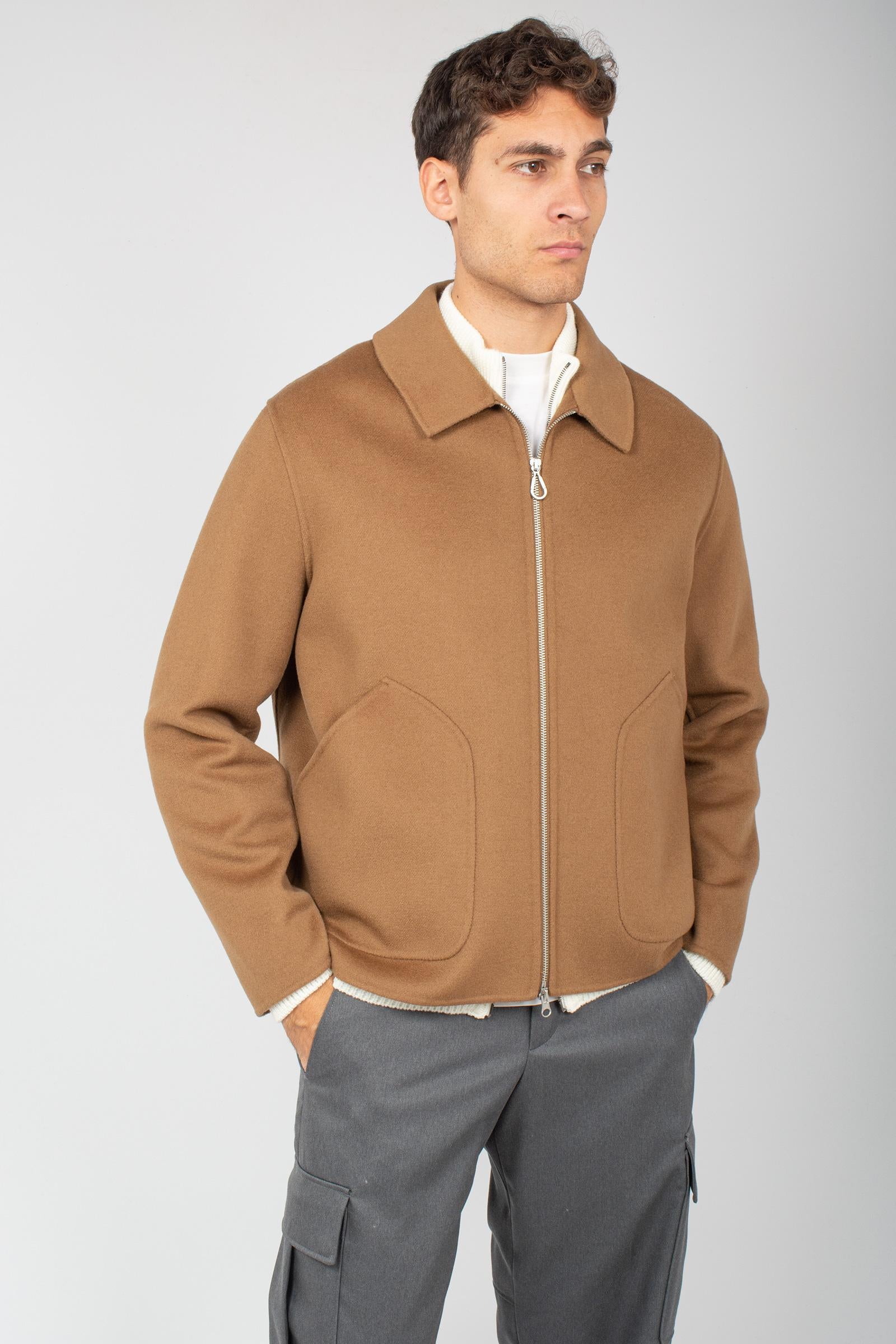 giacca con zip in panno di lana B51PUDANTDOU 972 PALTO' 