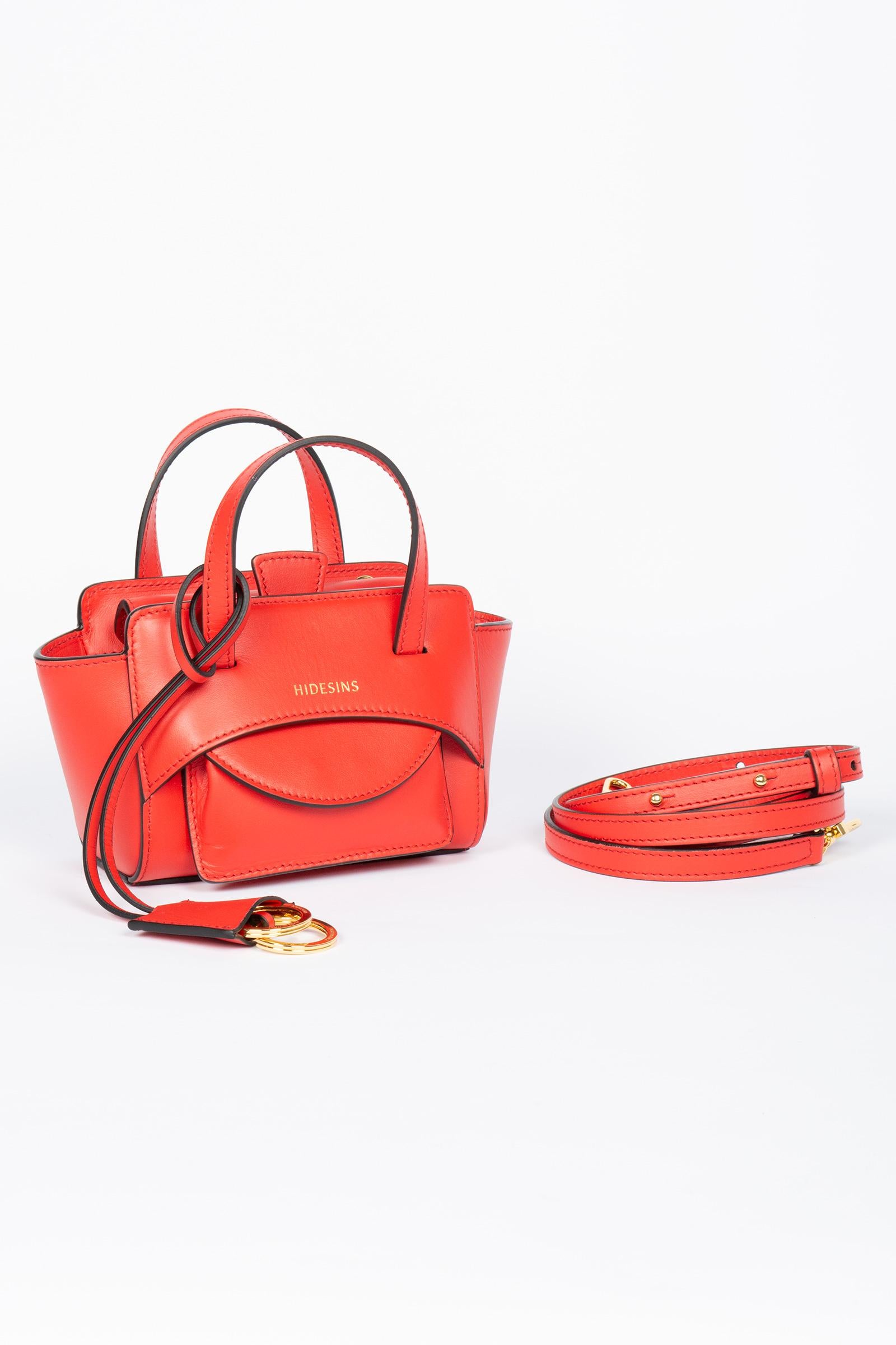 shoulder bag 'flap xs' in pelle FL14XSPREMIERE RED HIDESINS 