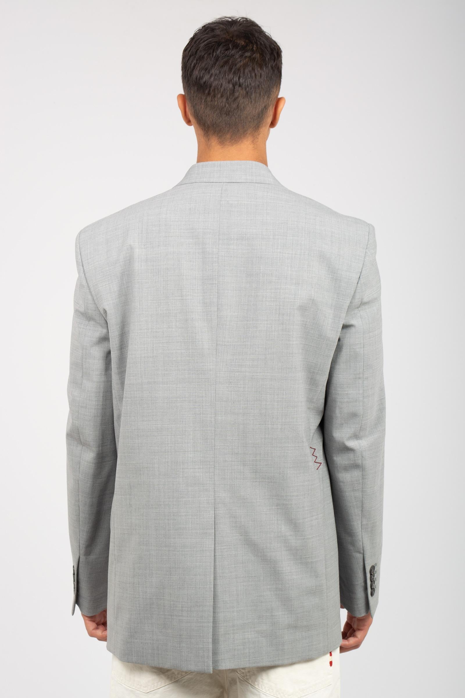 giacca oversize in misto lana B6D0057 GRIGIO AMARANTO 