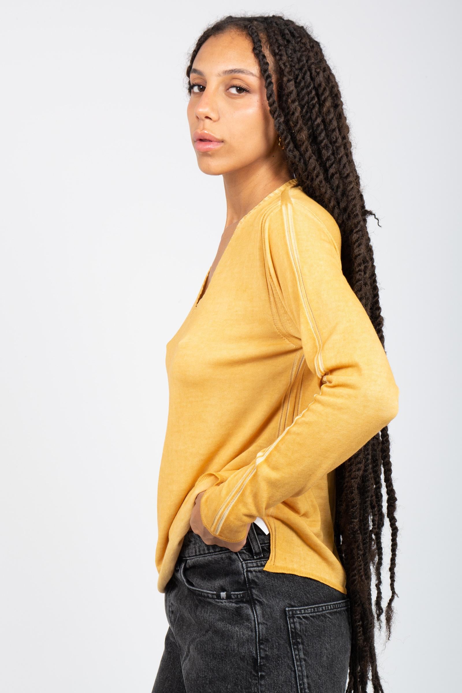 scollo v in cotone washed S2089P02 210 ANNA SERAVALLI 