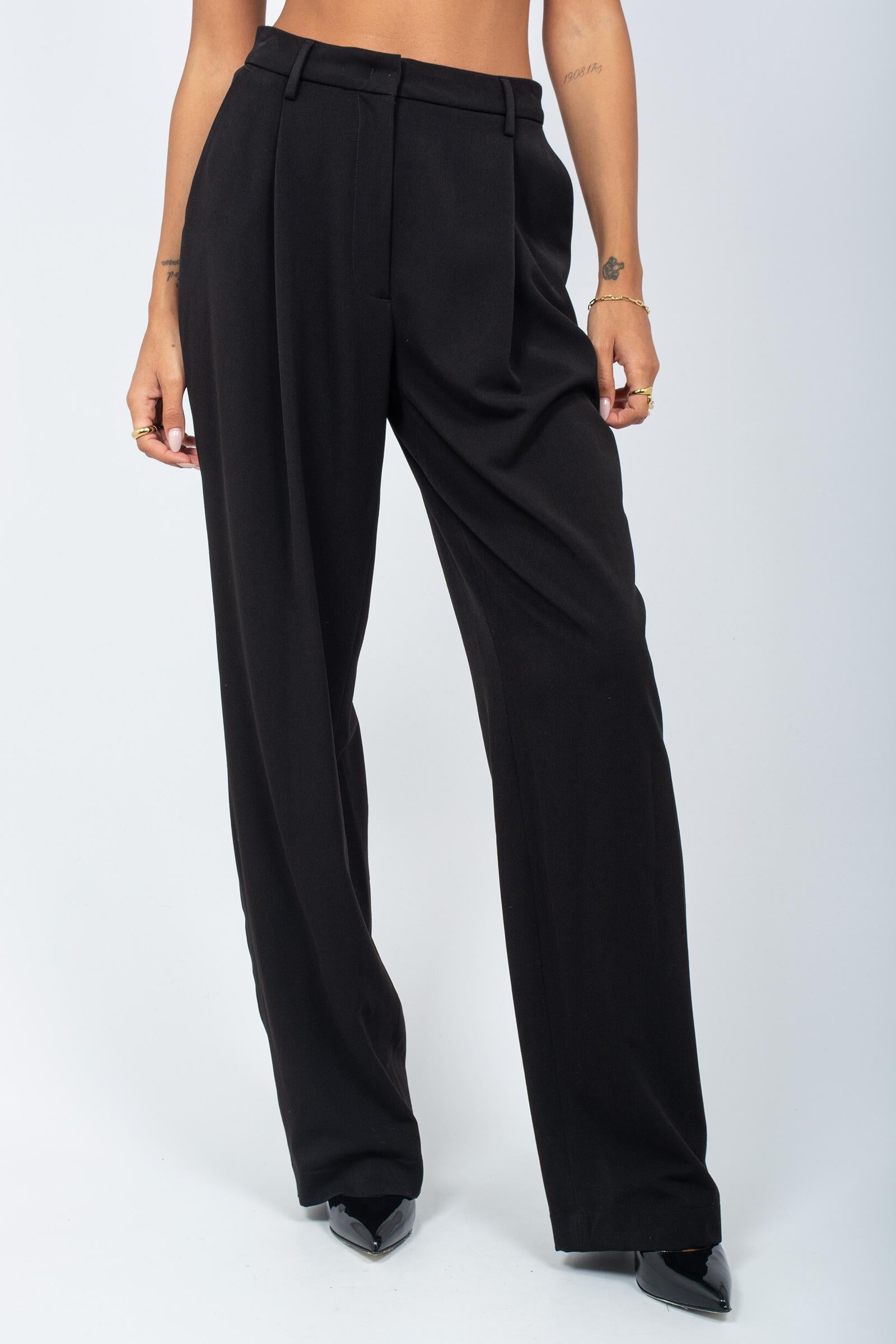 pantalone in lana e viscosa SVW203000W0227 NERO SIVIGLIA 