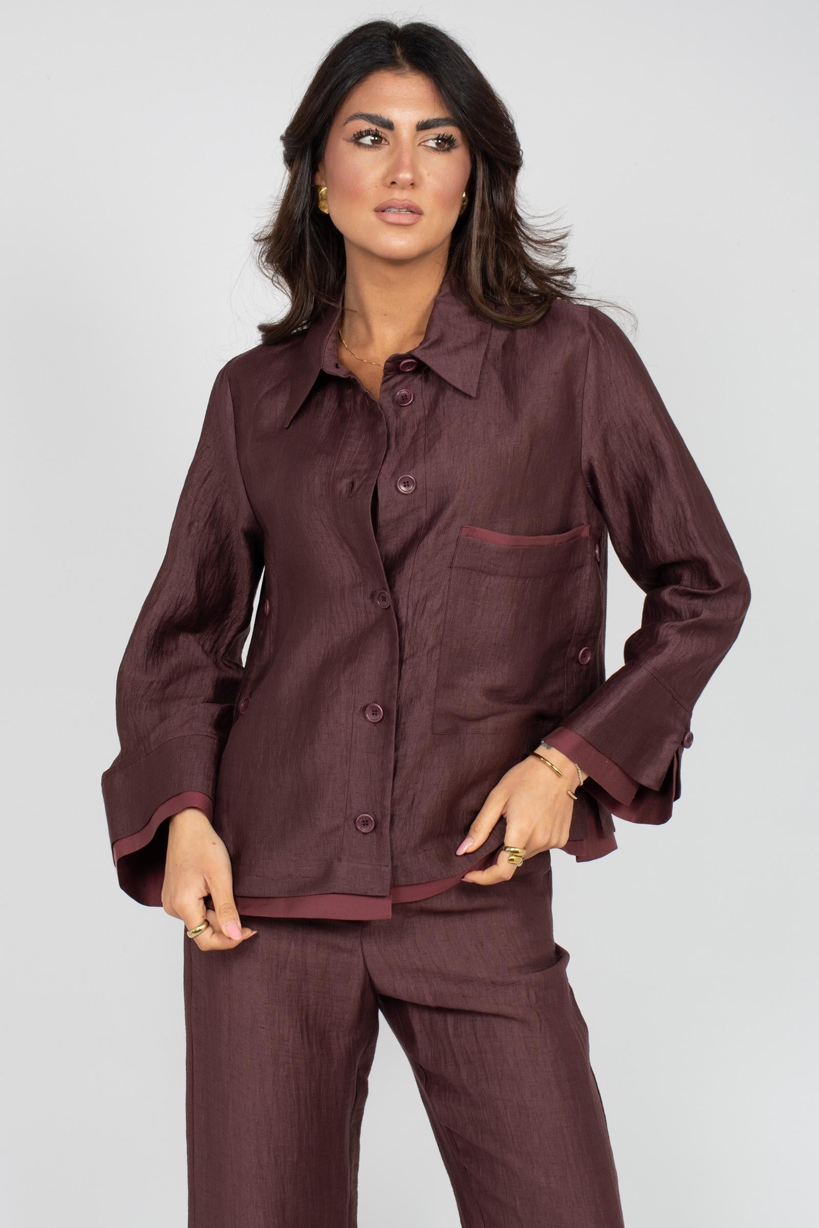 camicia oversize in misto cotone VAKEO399 1369 HANAMI D'OR 