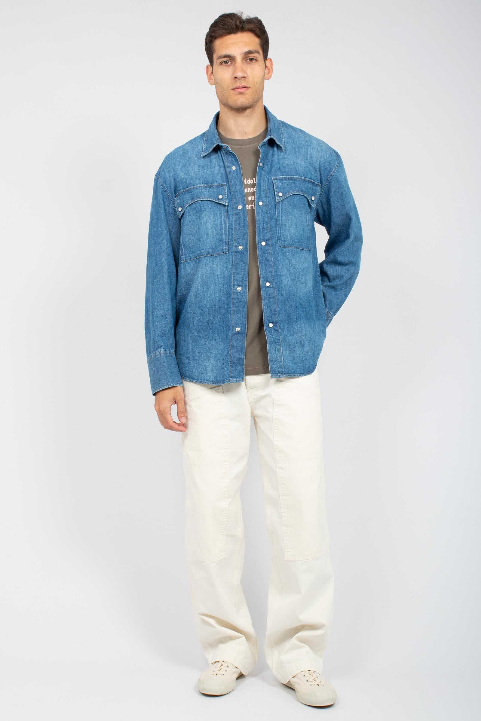 camicia texana in denim AMU105D2971546 C0999 AMISH 