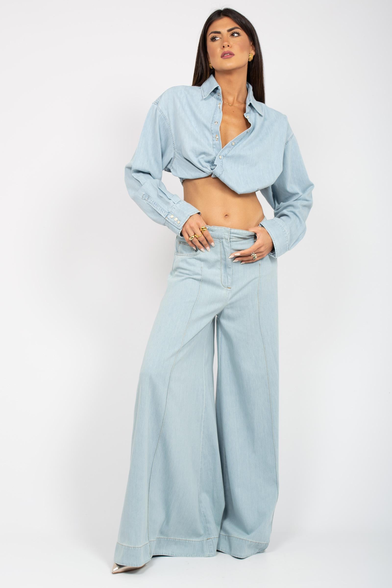 denim ampio in misto cotone P25CPPAT0501 V0739 SIMONA CORSELLINI 