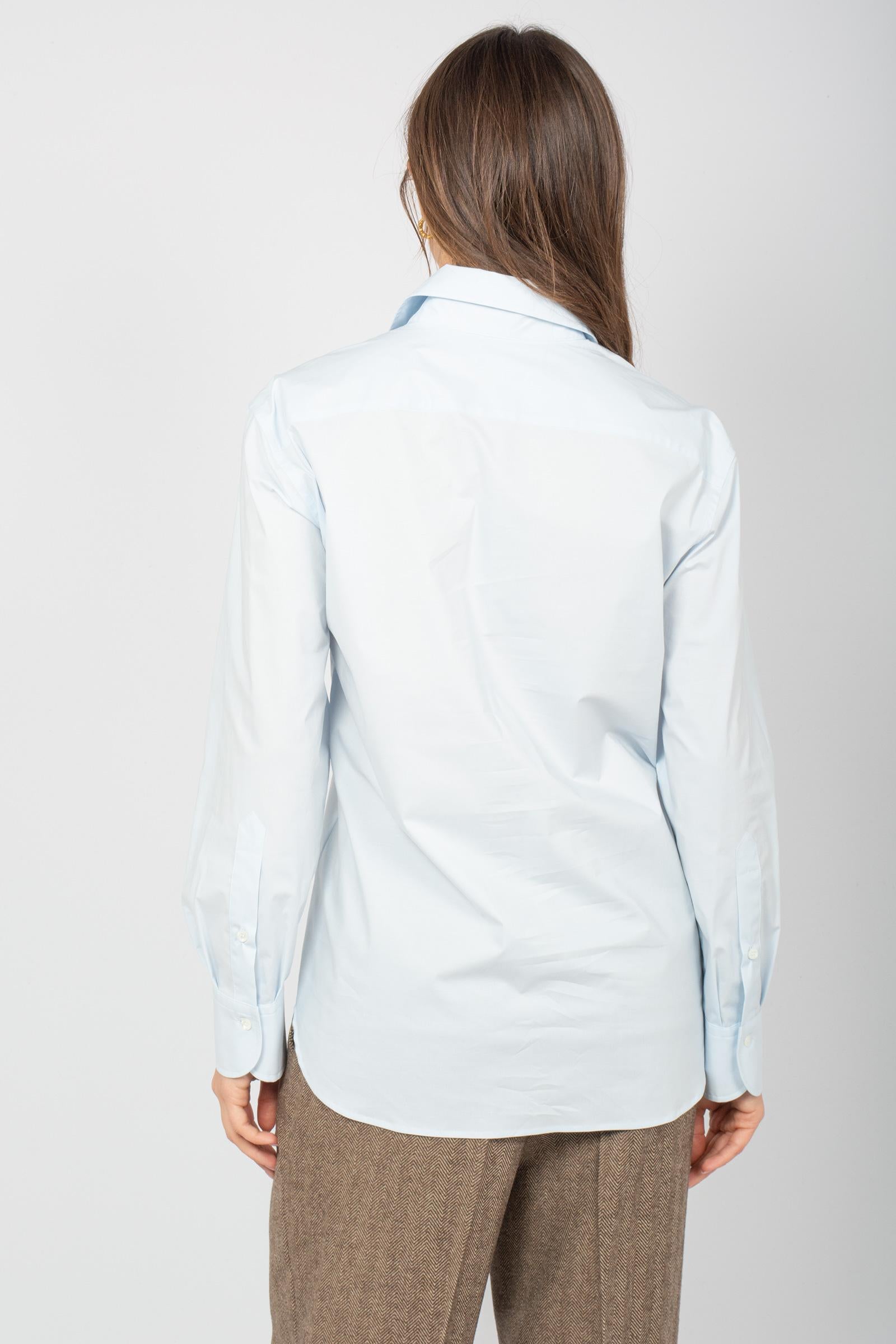 camicia in popeline con spilla CA147320220654 710 SEVENTY 