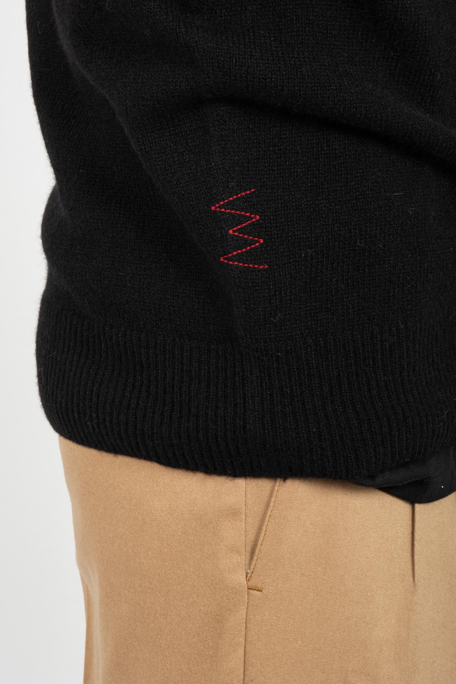 polo in lana B9F0102 NERO AMARANTO 