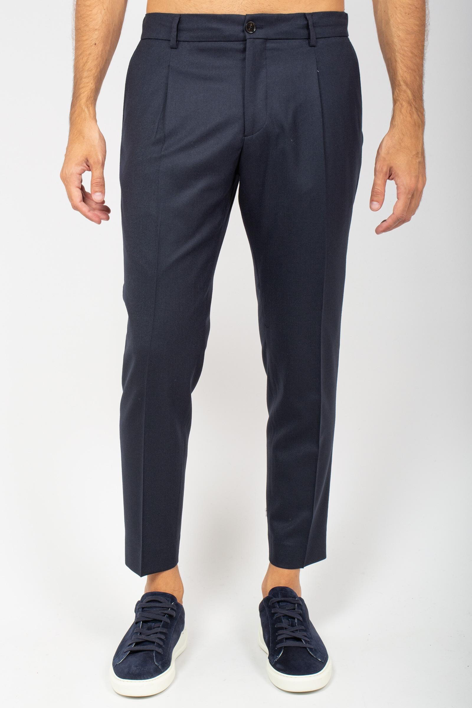 pantalone con coulisse in lana vergine 'riccardo' RICCARDOCCWFS NAVY BE ABLE 