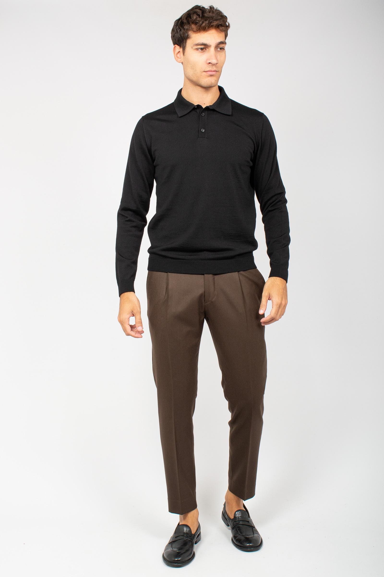 pantalone con coulisse in lana vergine 'riccardo' RICCARDOCCWFS CASTAGNA BE ABLE 