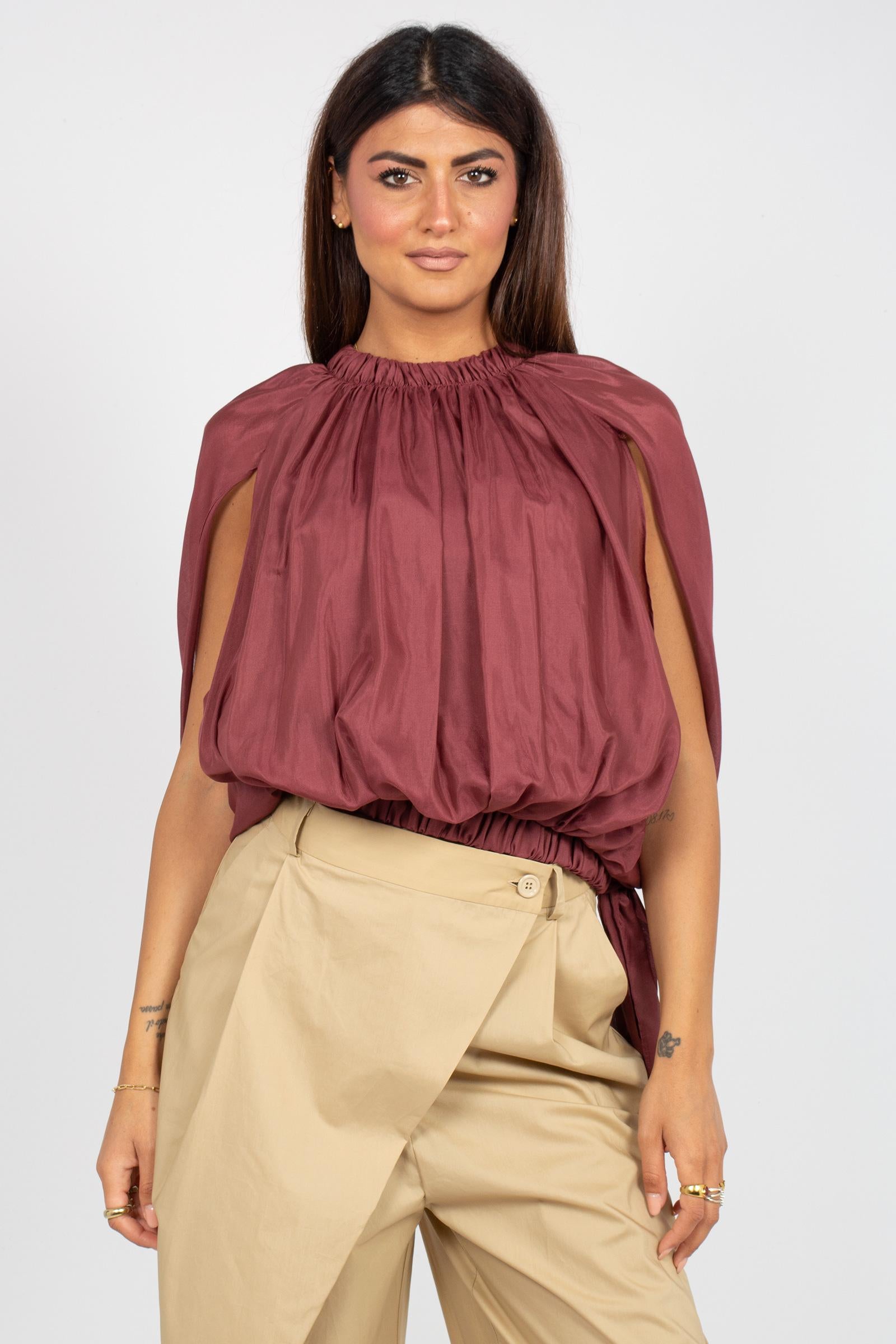 blusa in voile di cotone 'zavia' S6SI12 D57 SEMICOUTURE 