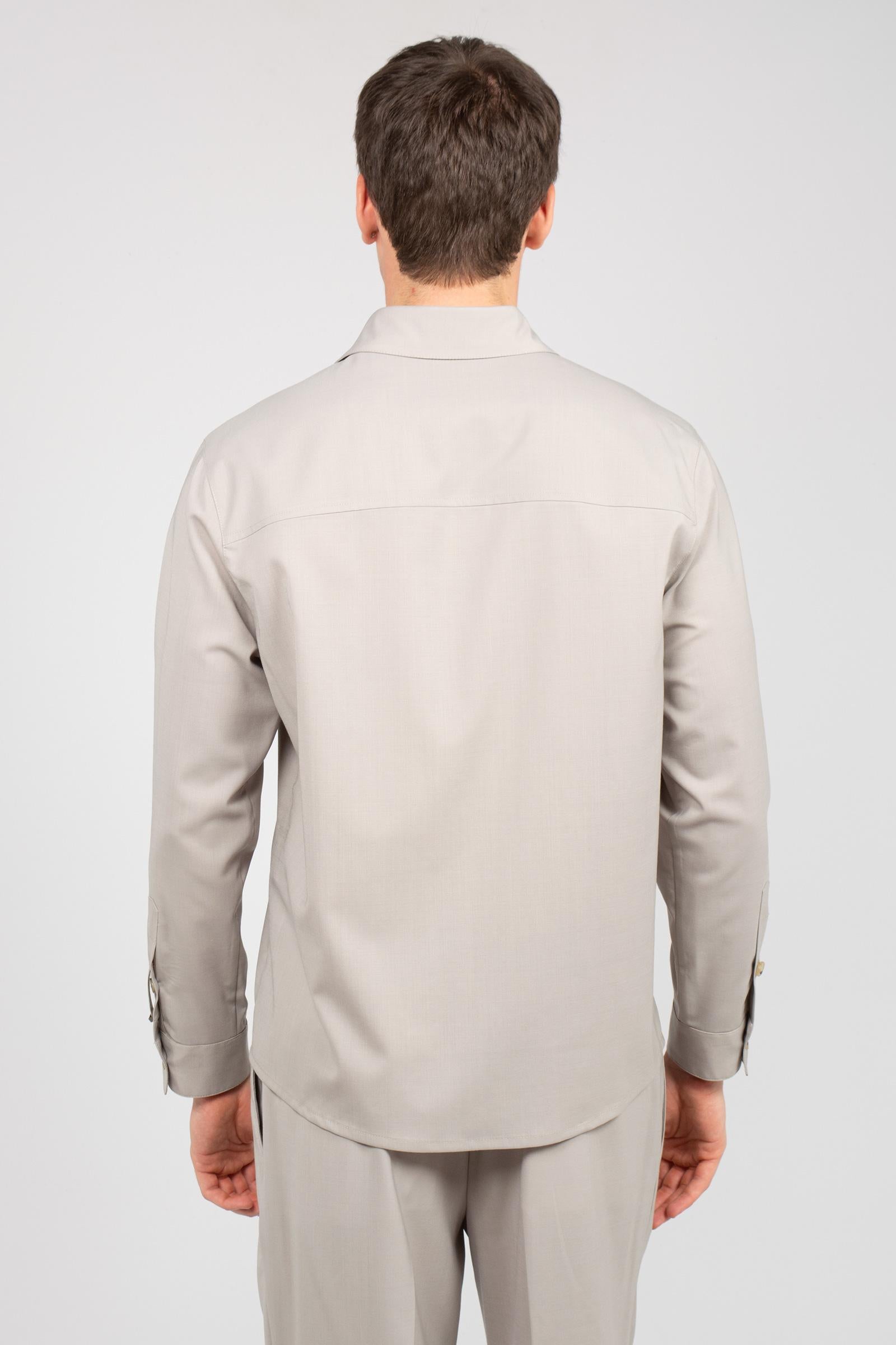 camicia in fresco lana 'blake' BLAKEMTS26 MASTICE BE ABLE 