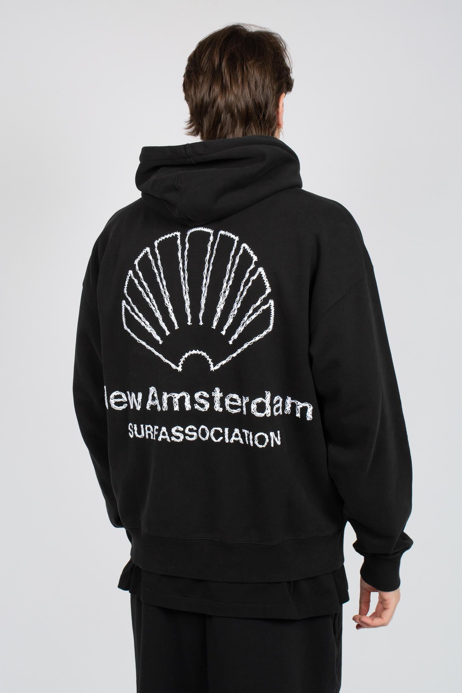felpa hoodie con logo 2601164001 BLK NEW AMSTERDAM 