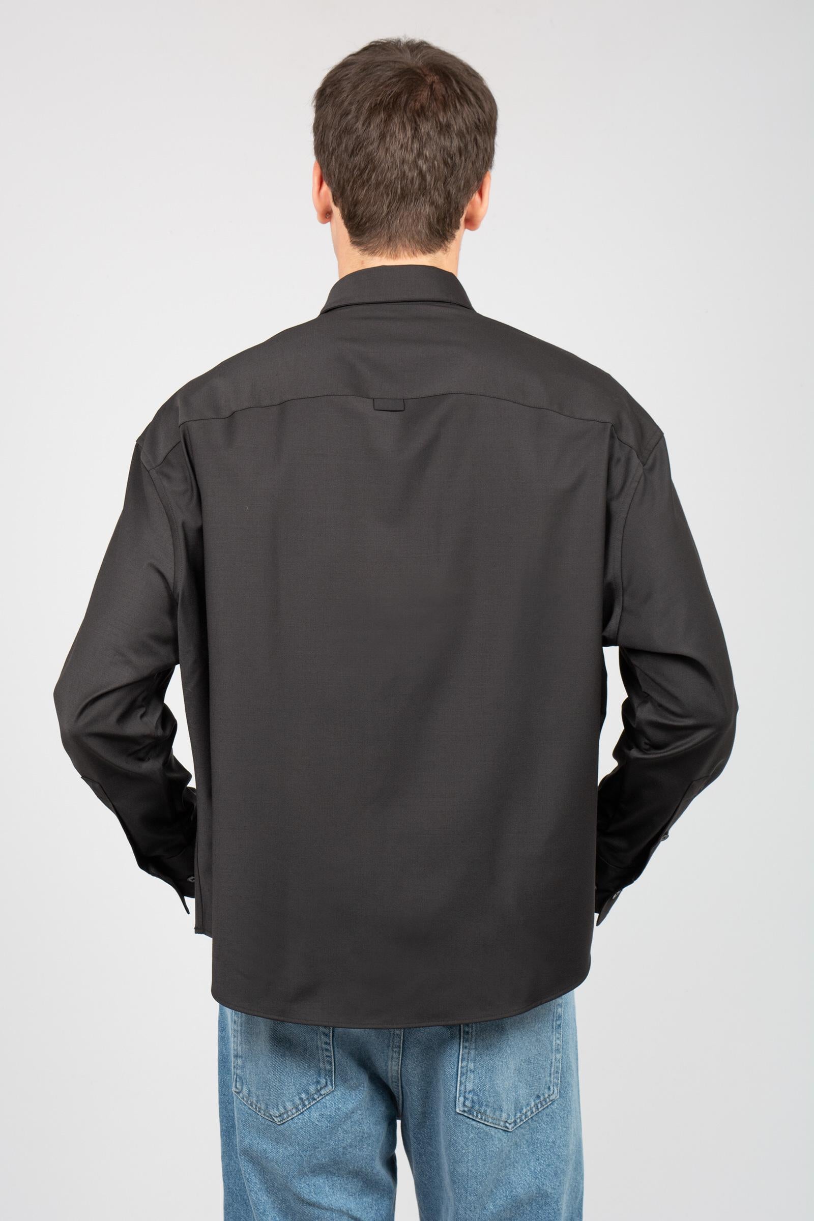 camicia oversize in misto lana 850400 BLACK STUDIO SEIDENSTICKER 