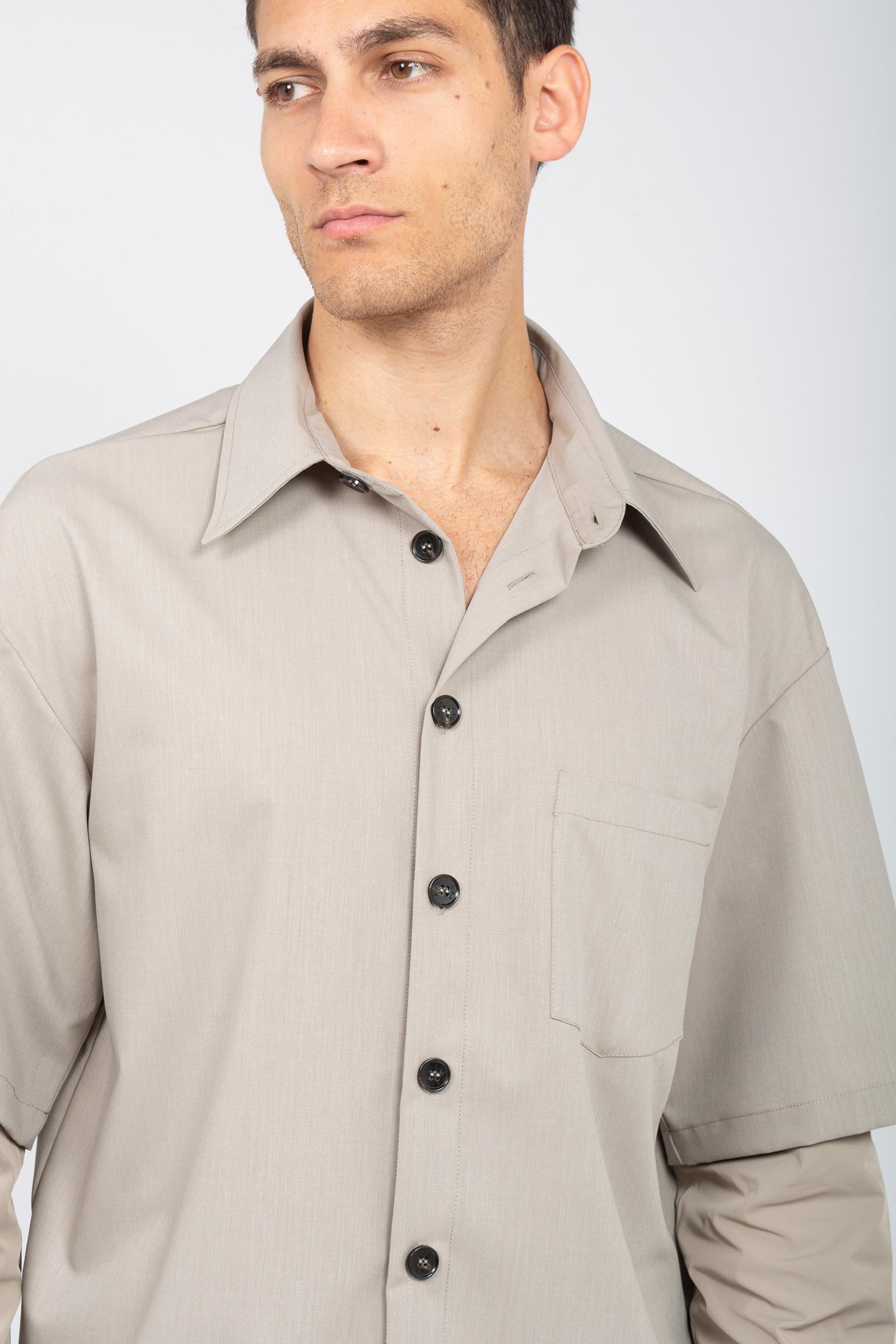 camicia con doppia manica 8158C492 BEIGE C93 