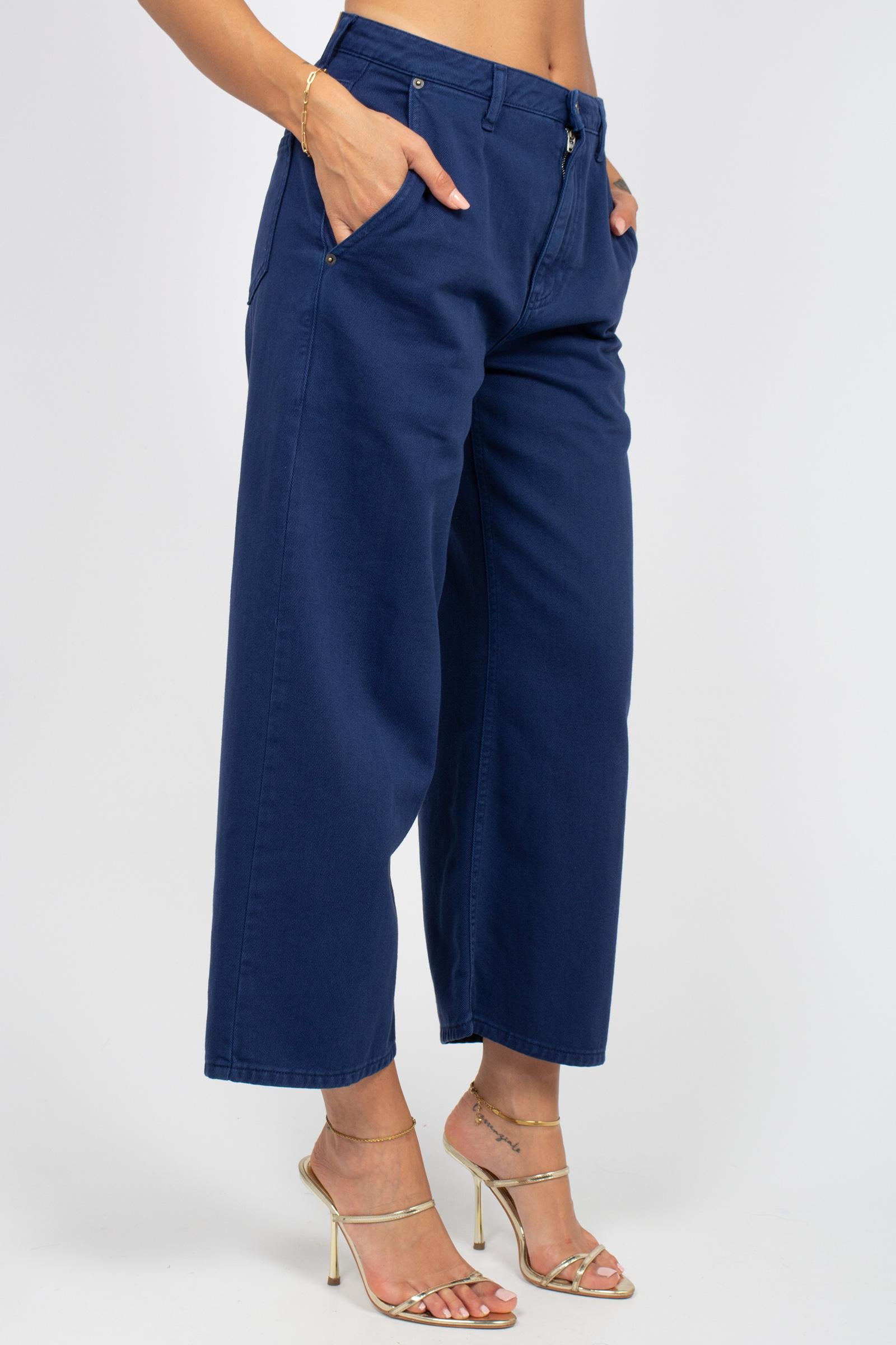 denim in bull di cotone M1AB0064 BLUE SOLOTRE 