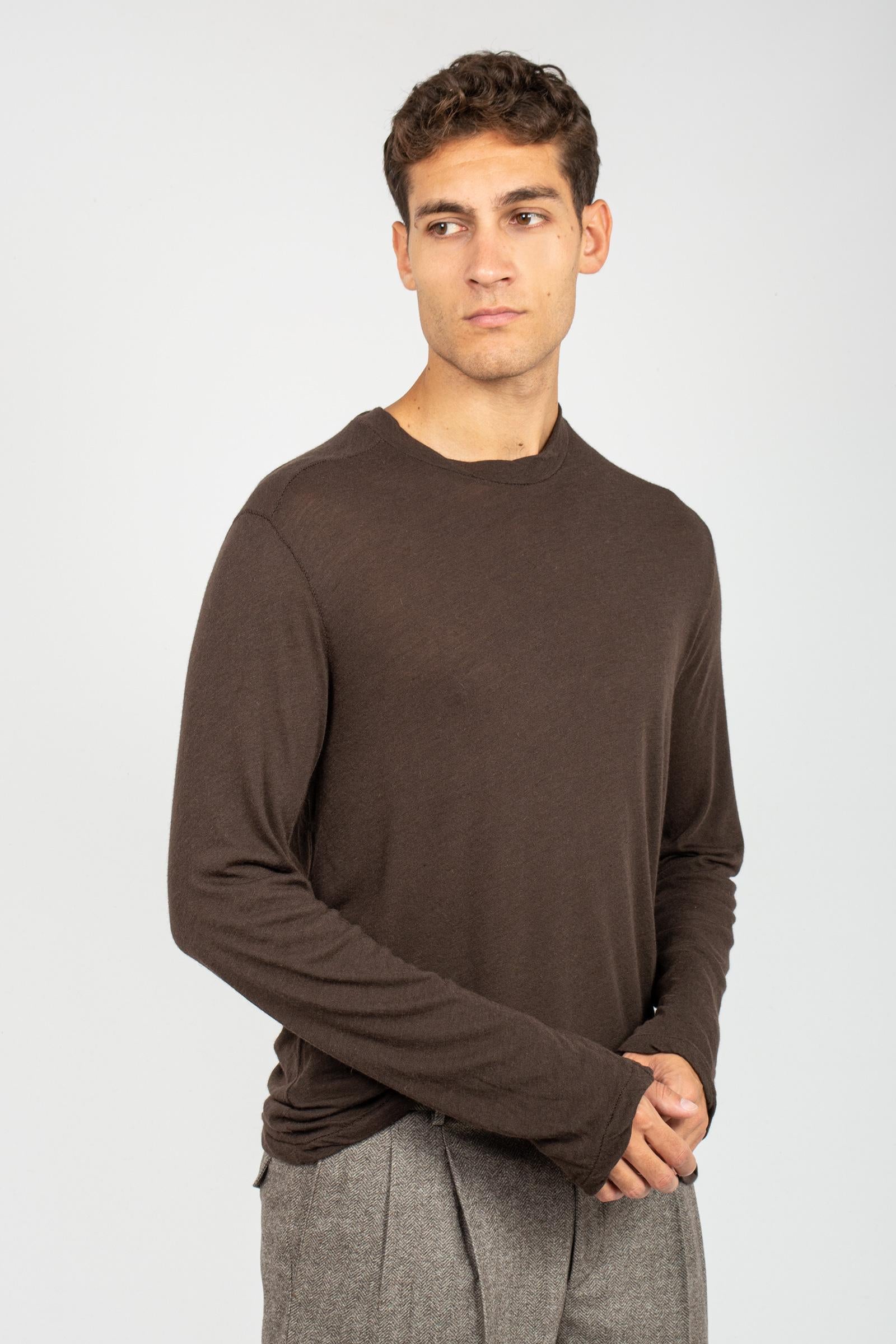 t-shirt manica lunga in misto lana AI25AFU70 24 ATOMO FACTORY 
