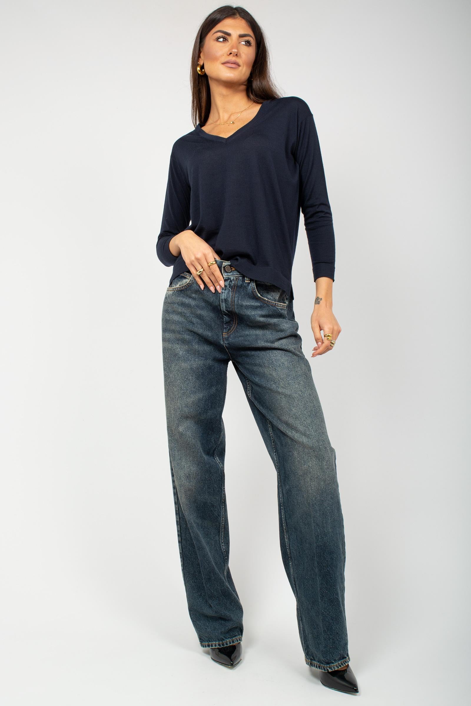 scollo v in lana merinos ultrafine L0D481NN 790 DRUMOHR 