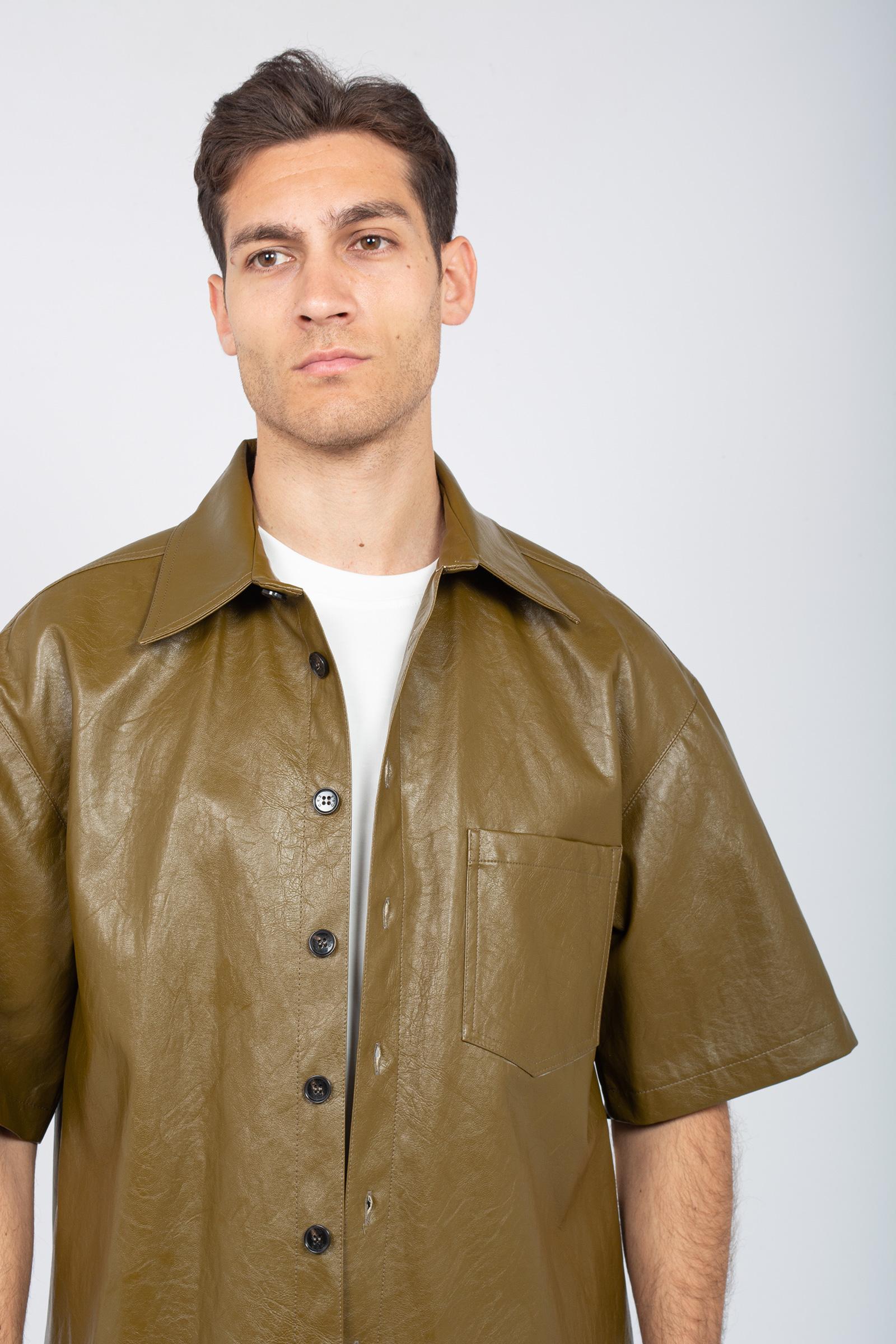 camicia in ecopelle 8162C533 OLIVE C93 