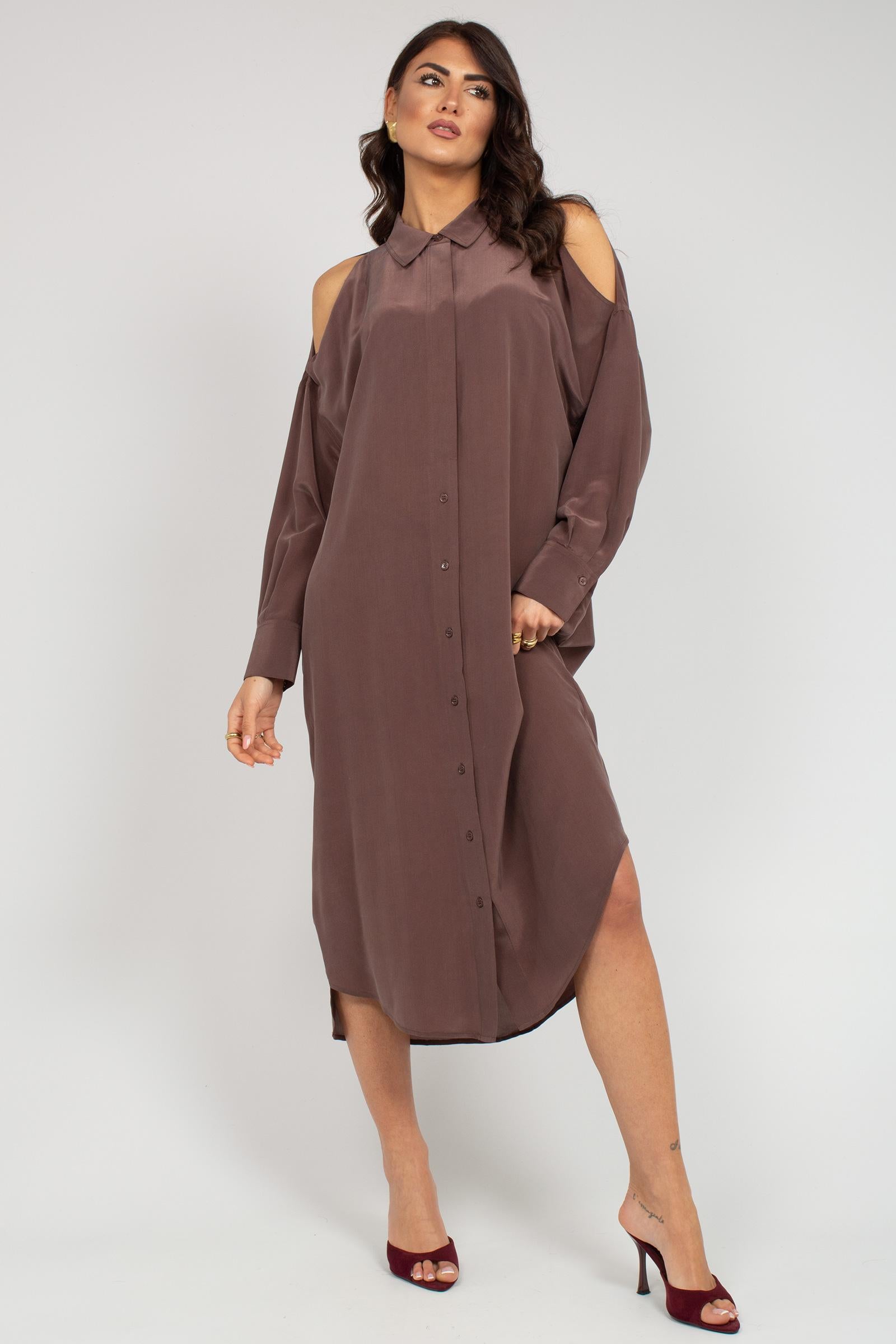 abito open shoulder in misto seta AB1548460239 240 SEVENTY 