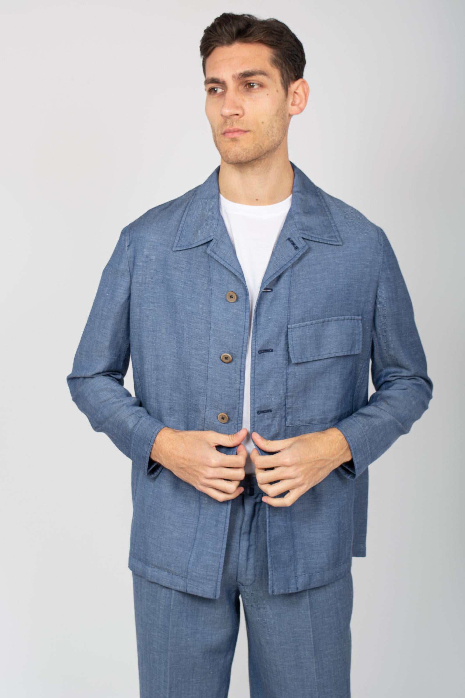 overshirt in cotone e canapa PABLOTF0532 572 THE GIGI 