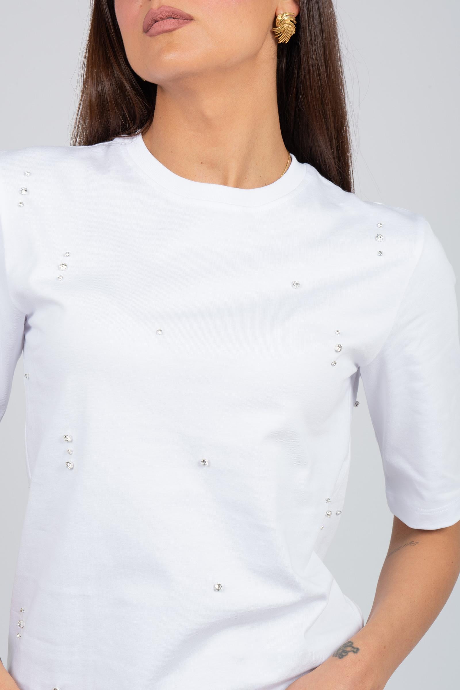 t-shirt con ricami 'cristina' Y6SJ05 A09 SEMICOUTURE 