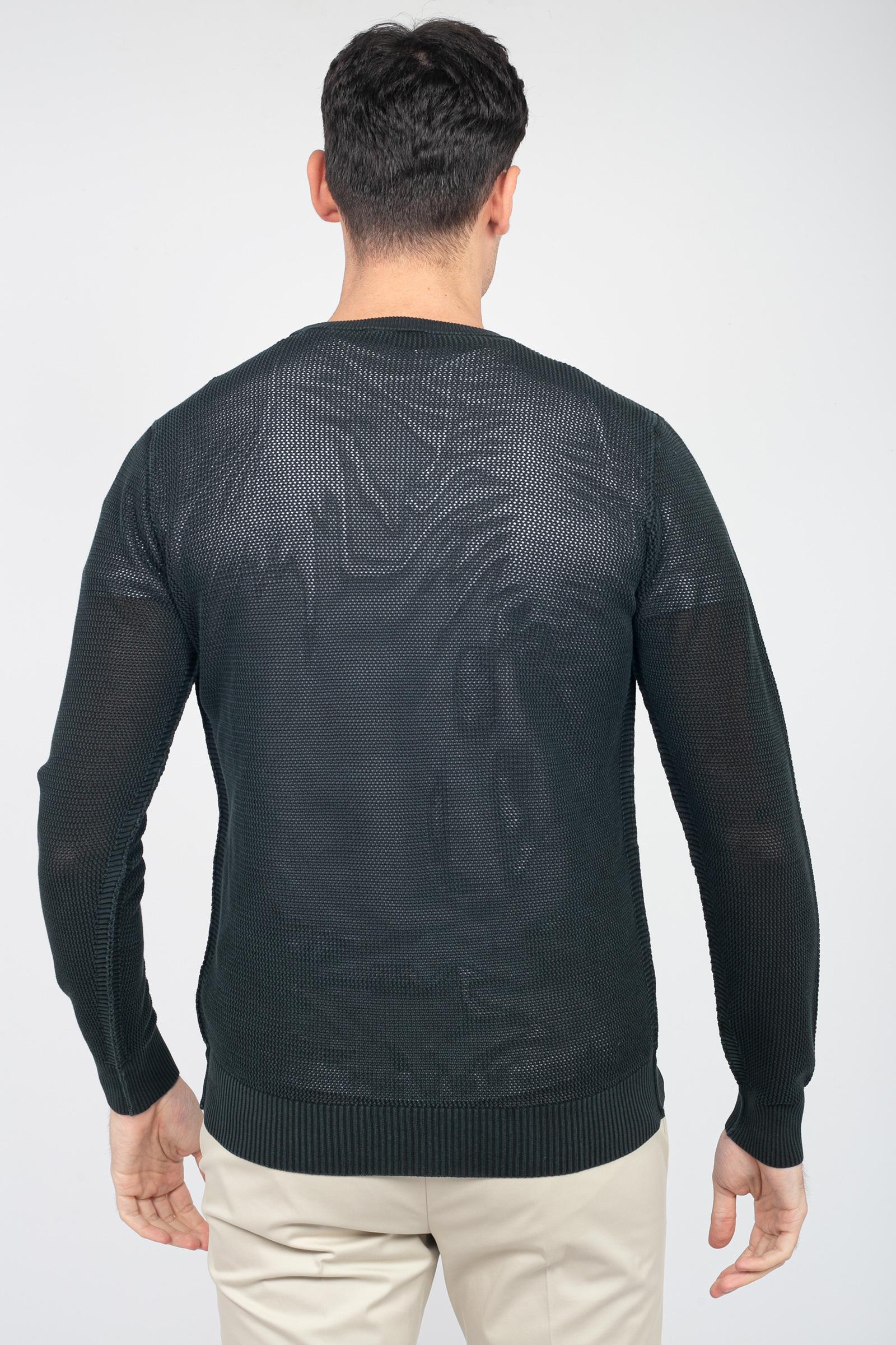 Girocollo in cotone effetto rete RB12101 09 ROBERTO COLLINA 