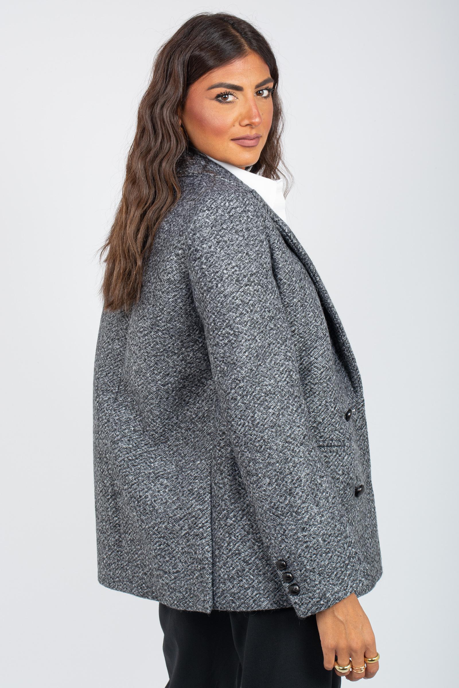 caban doppiopetto in lana 'pascal' Y5WV10 BOT01 SEMICOUTURE 