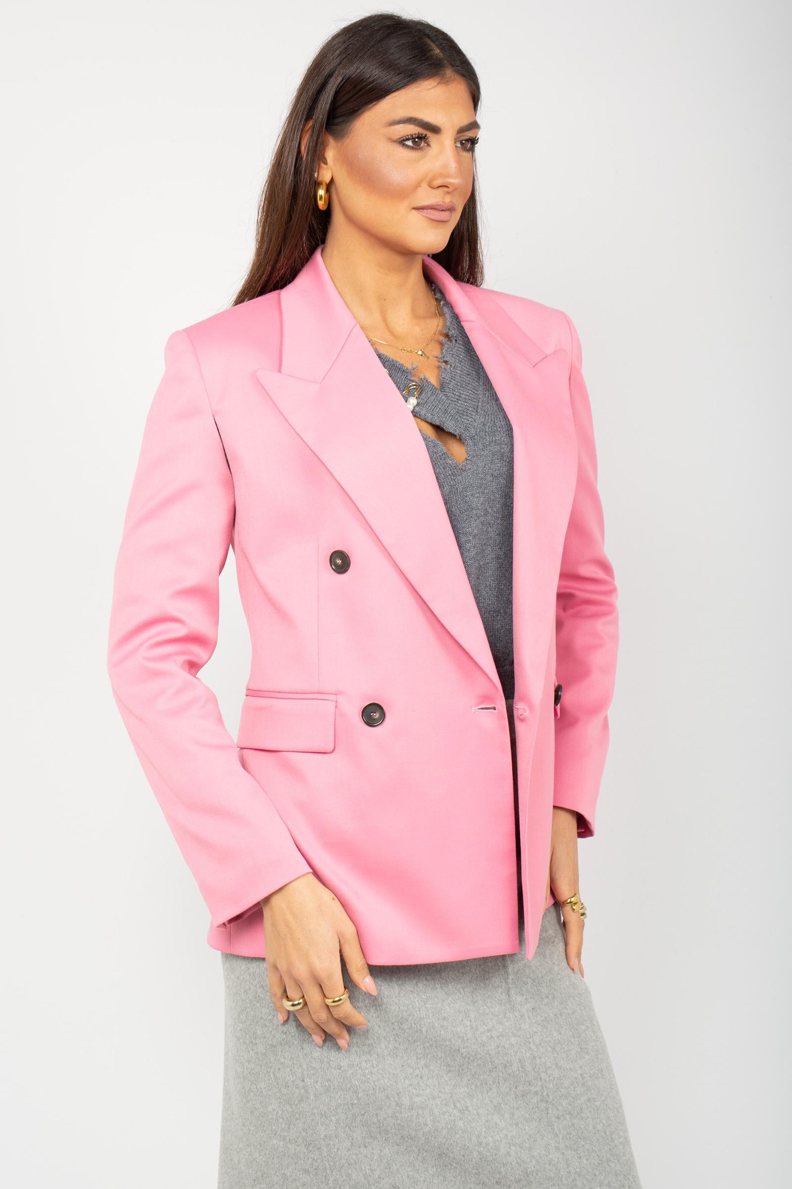 giacca doppio petto in misto lana 'sheila' P5WH05 G46 ERIKA CAVALLINI 