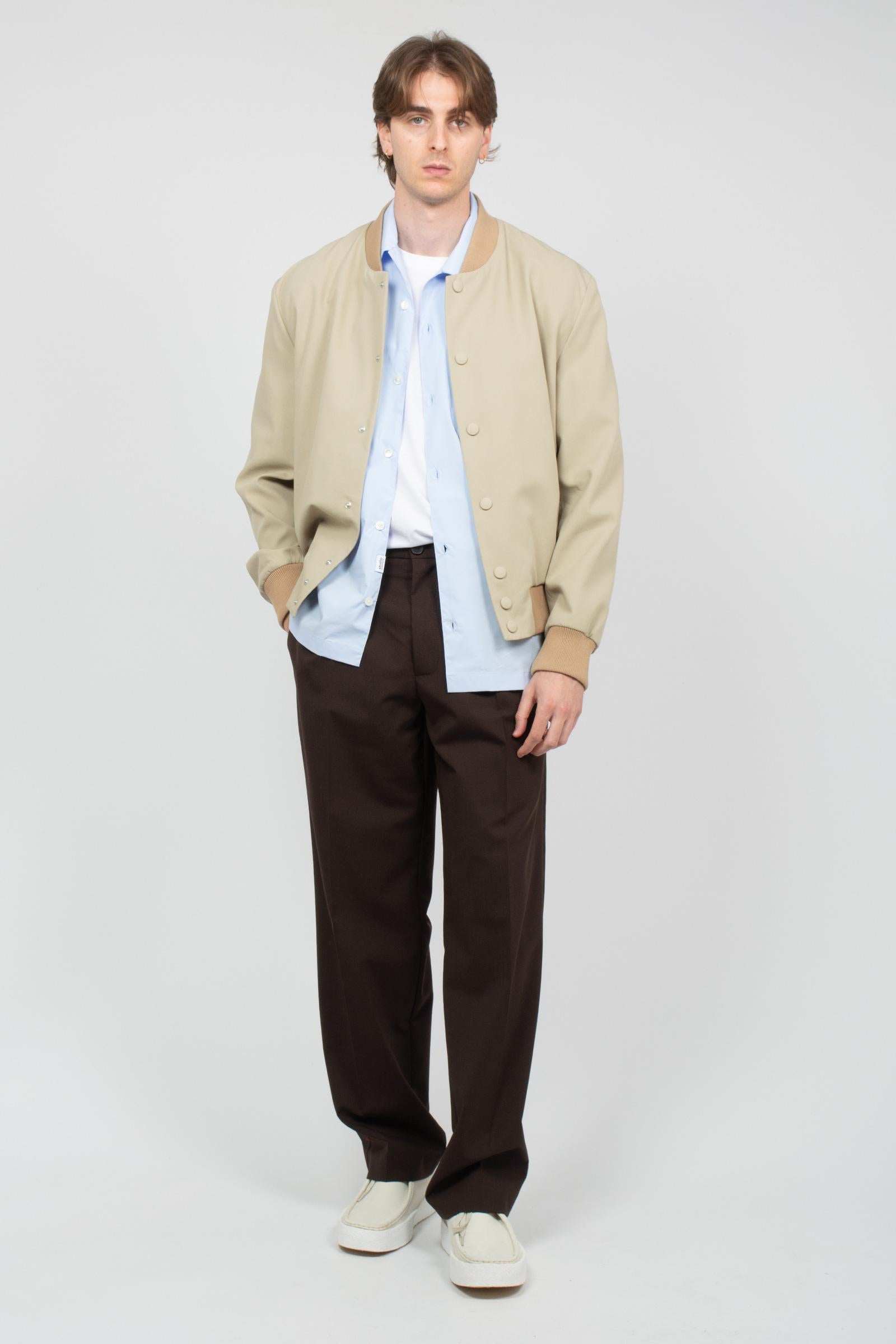 pantalone in misto lana B6AB0041 MORO AMARANTO 